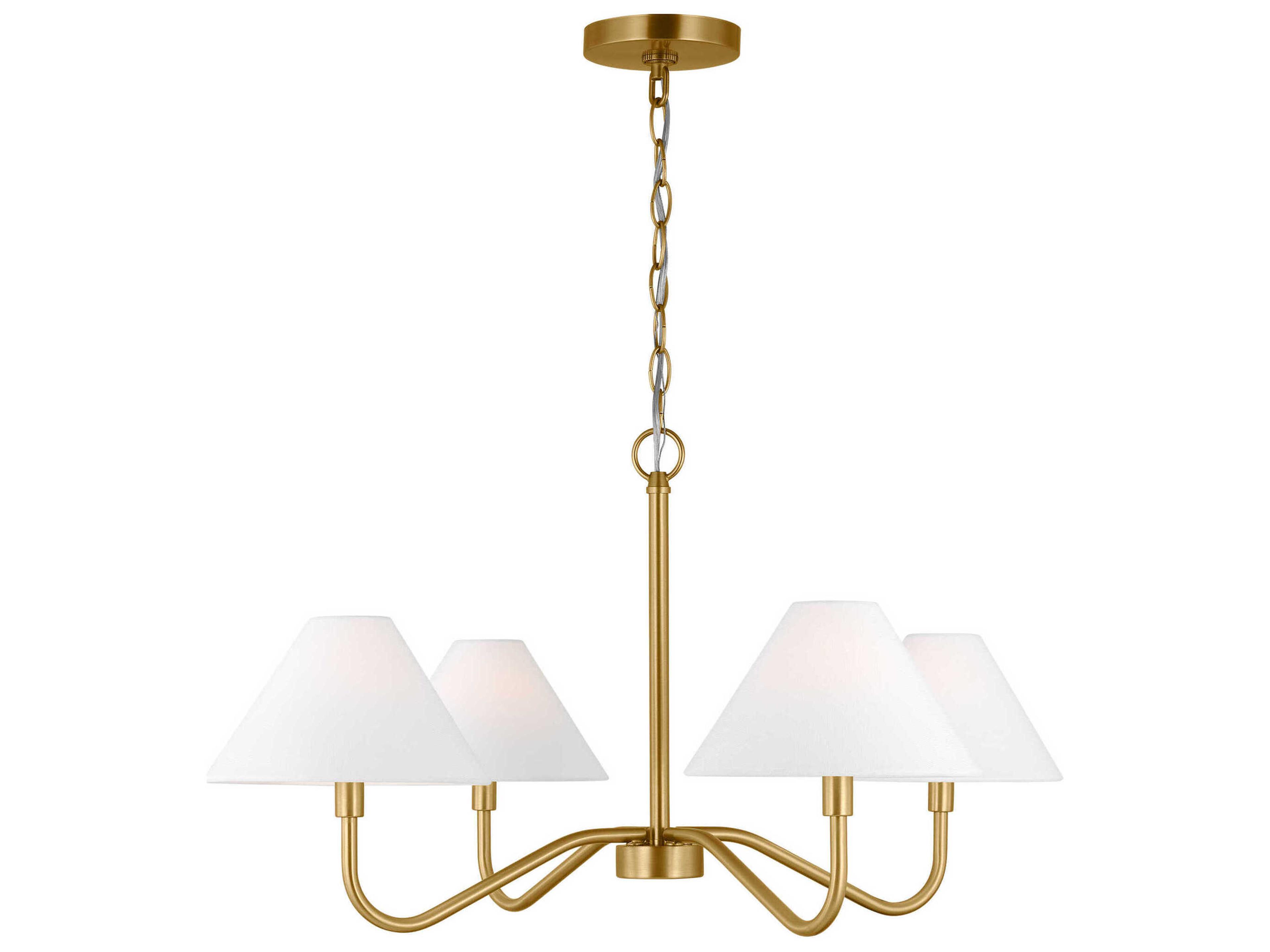 Visual Comfort Studio Eldon 4-Light Satin Brass Empire Chandelier