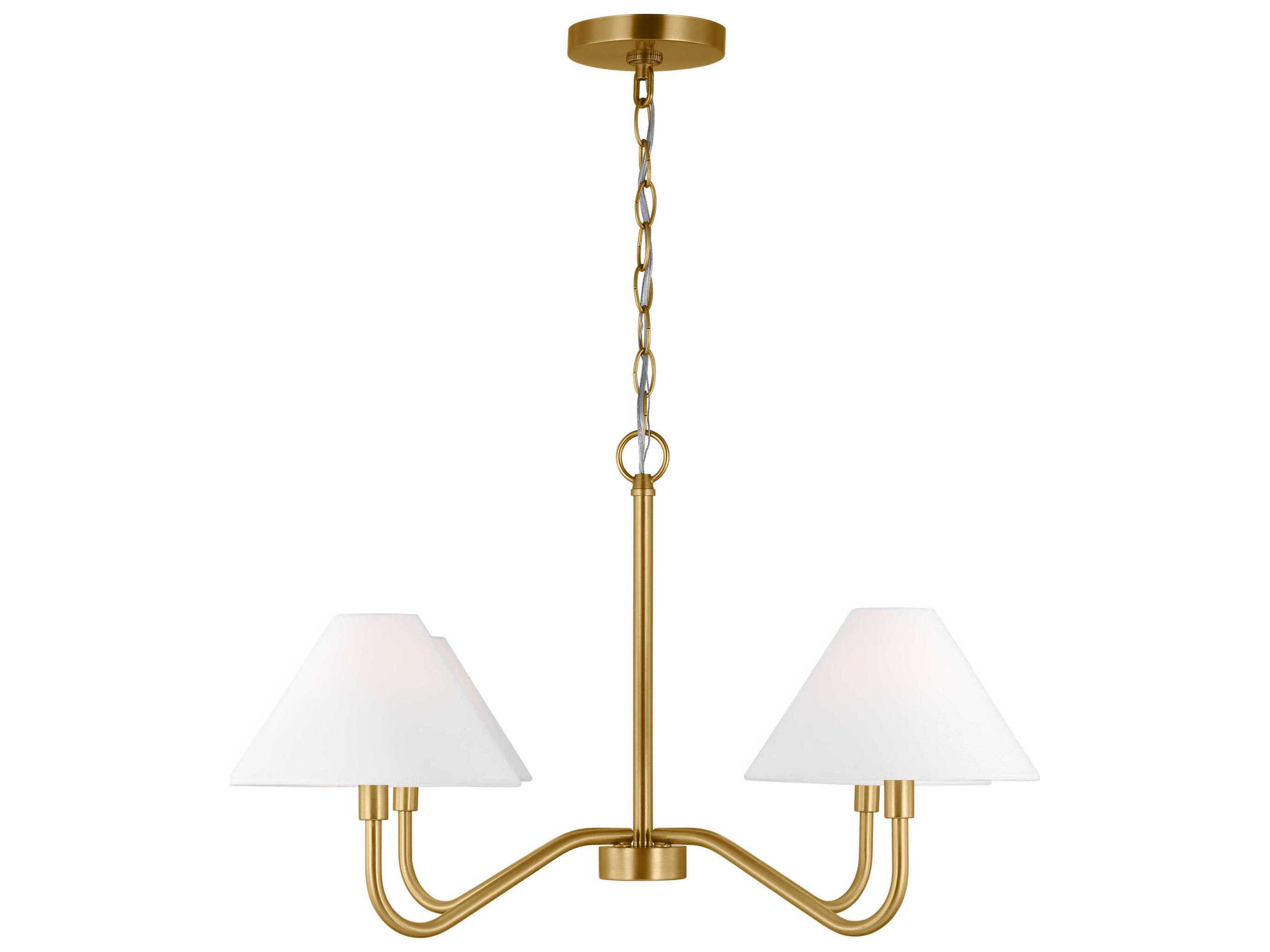 Visual Comfort Studio Eldon 4-Light Satin Brass Empire Chandelier