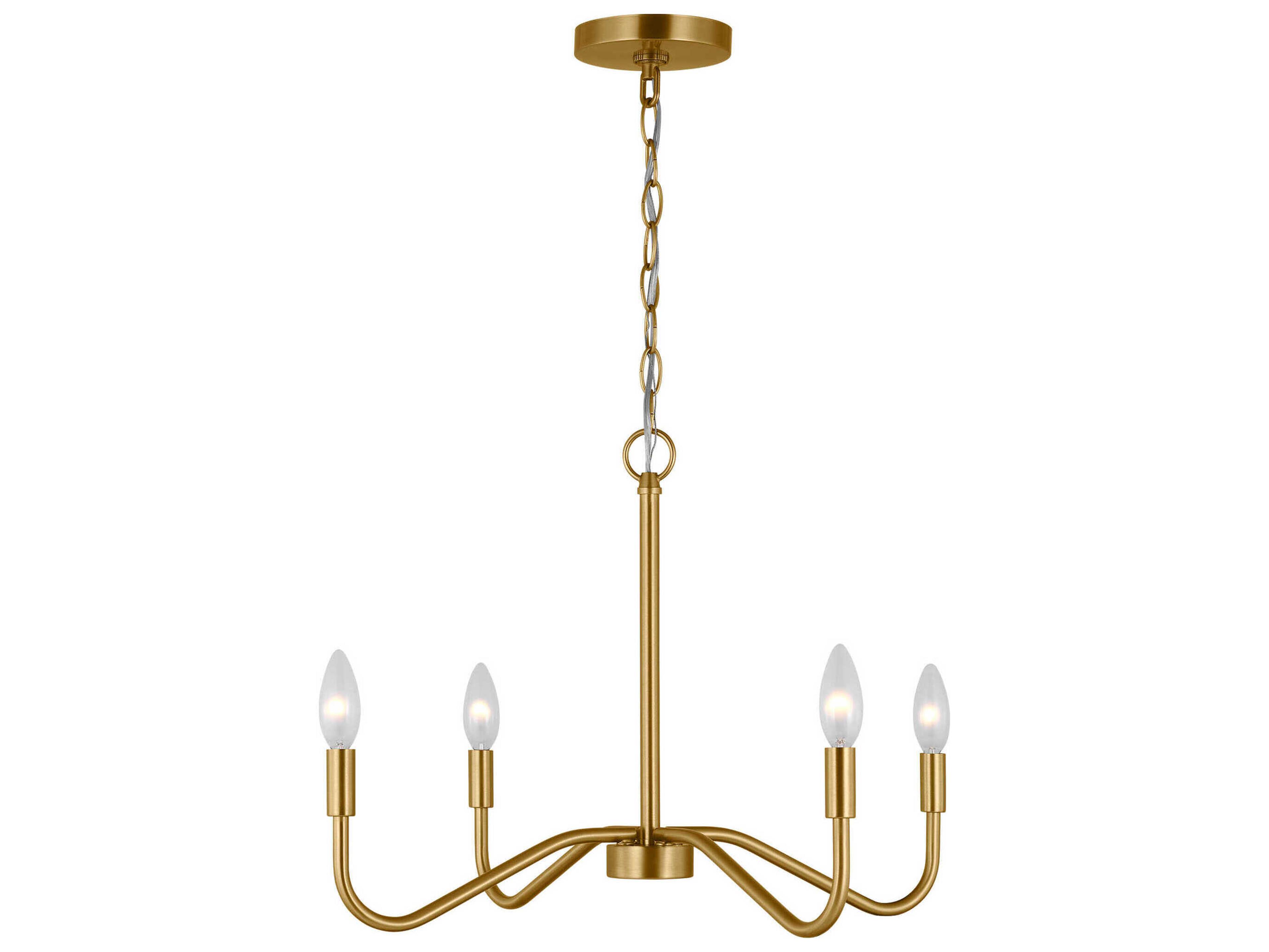 Visual Comfort Studio Eldon 4-Light Satin Brass Empire Chandelier