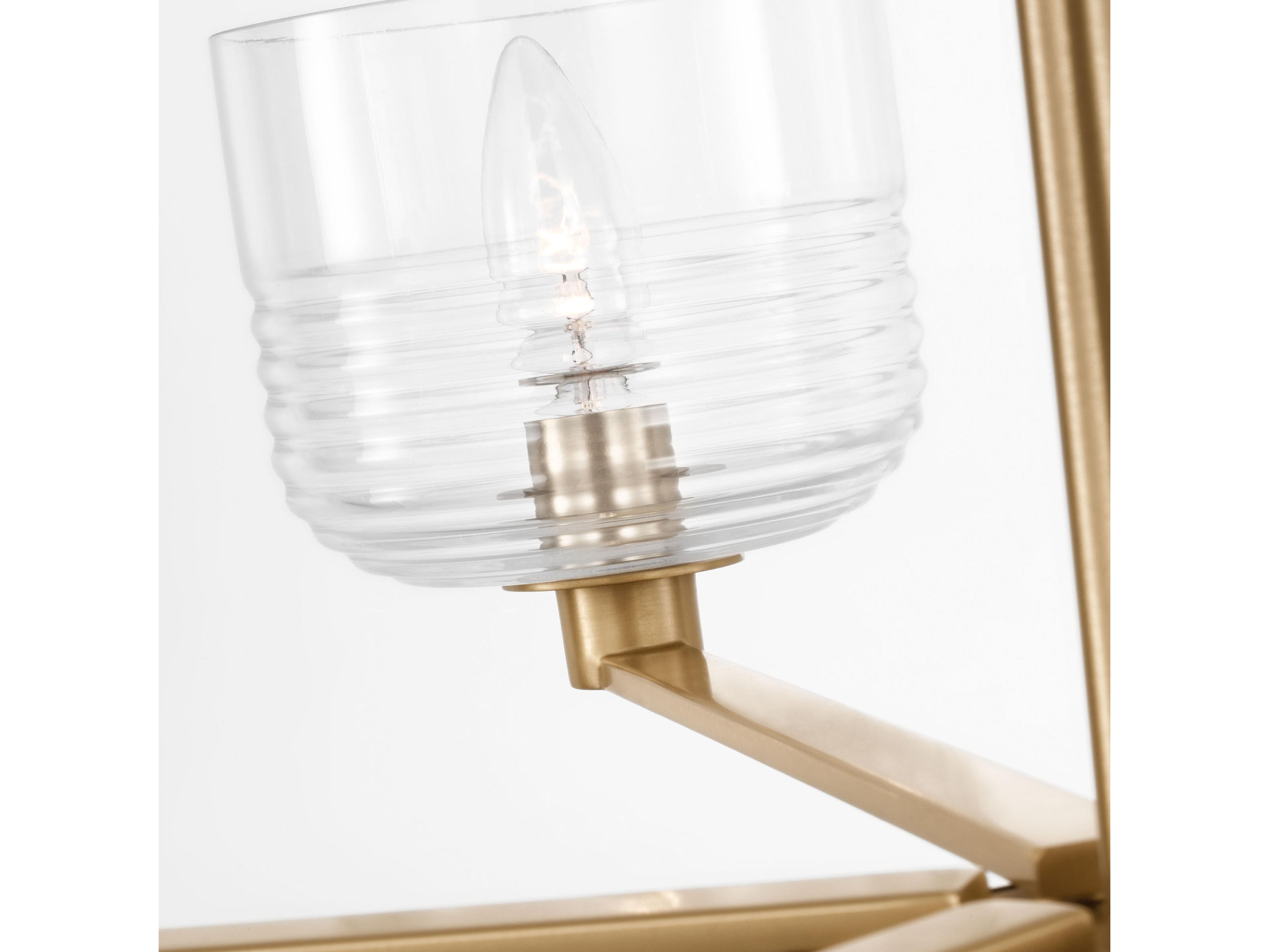 Visual Comfort Studio Lochdale 6-Light Satin Brass Candelabra Chandelier