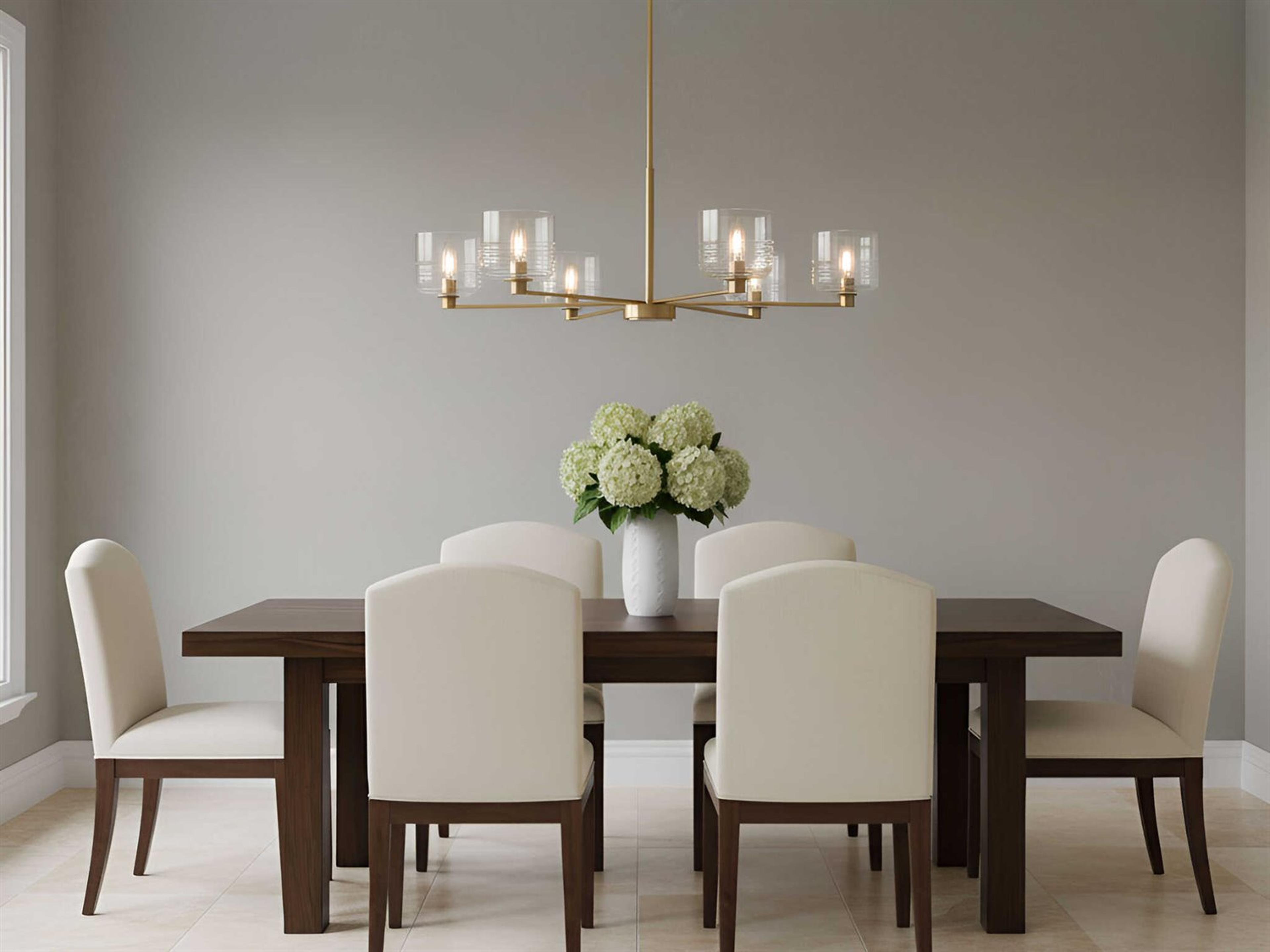 Visual Comfort Studio Lochdale 6-Light Satin Brass Candelabra Chandelier