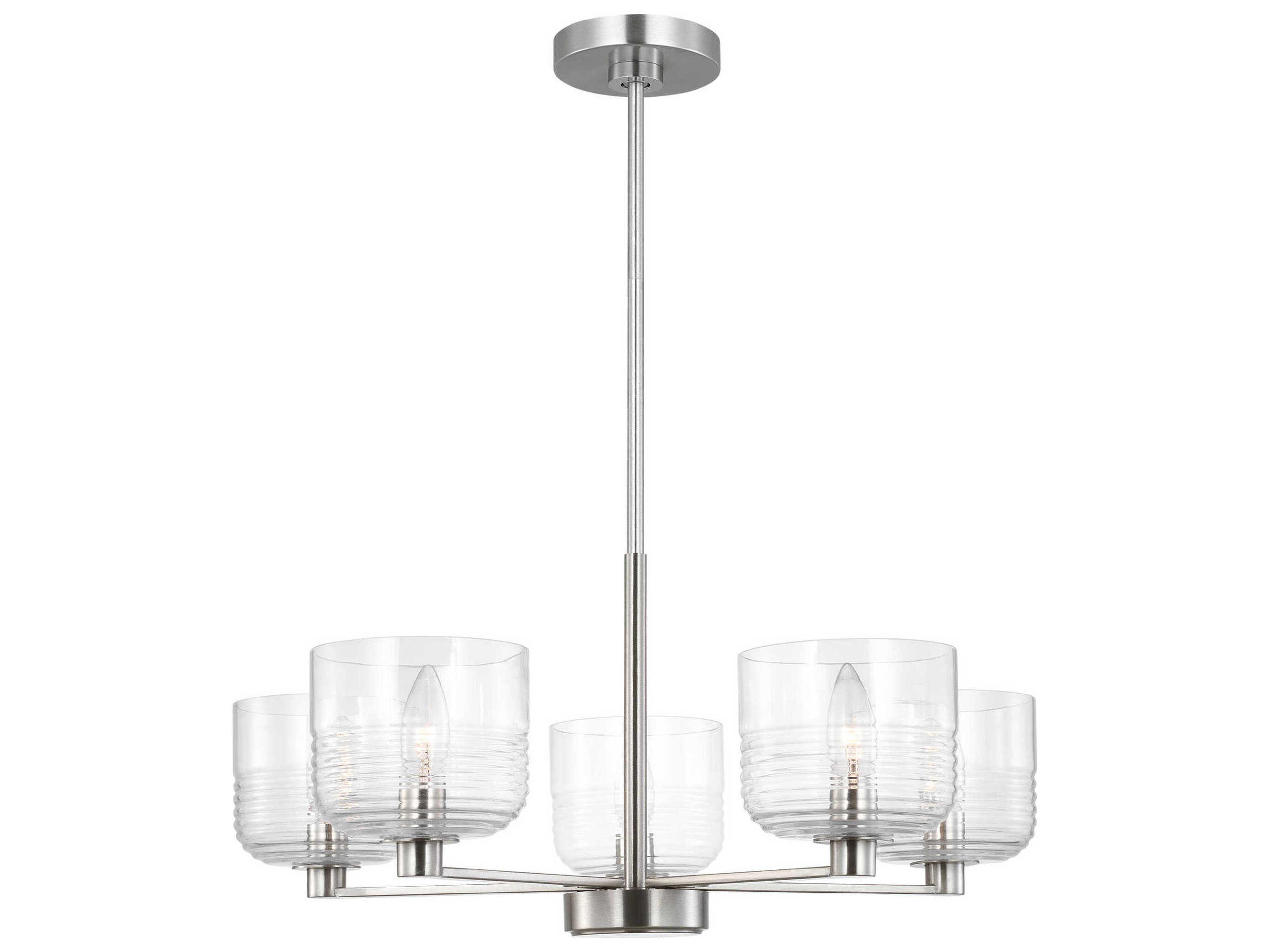 Lochdale 5-Light Brushed Nickel Candelabra Chandelier