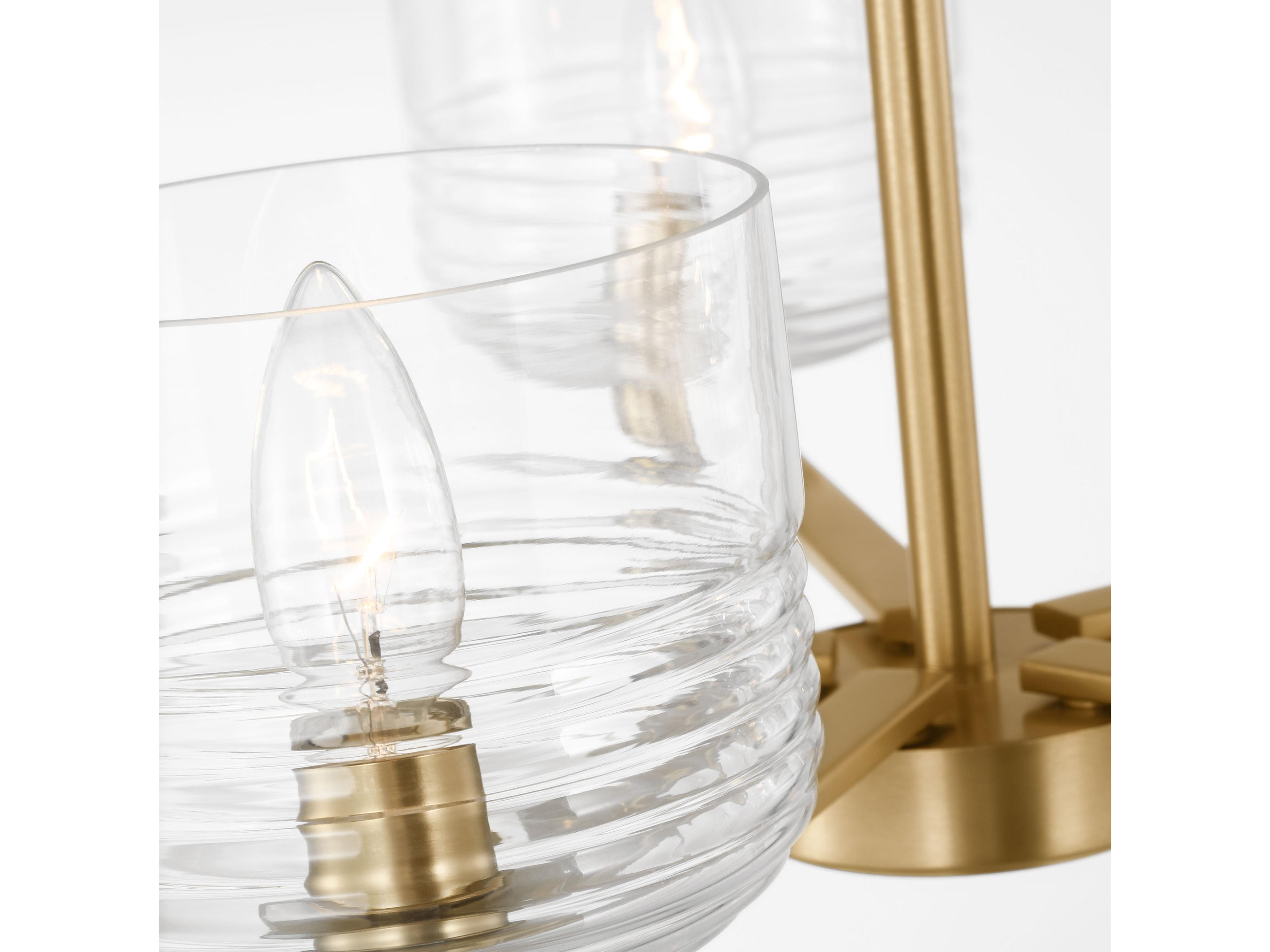 Visual Comfort Studio Lochdale 5-Light Satin Brass Candelabra Chandelier