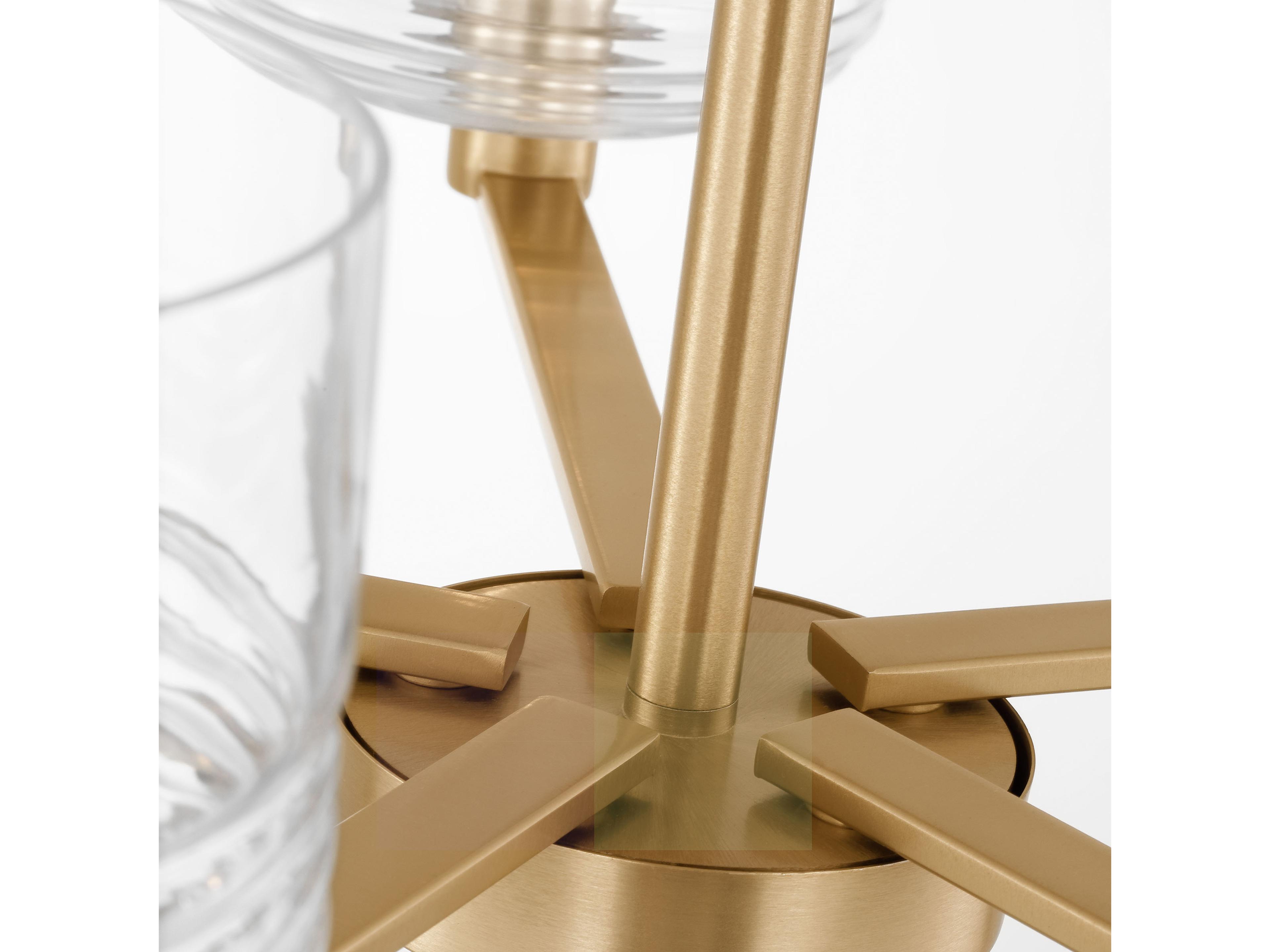 Visual Comfort Studio Lochdale 5-Light Satin Brass Candelabra Chandelier