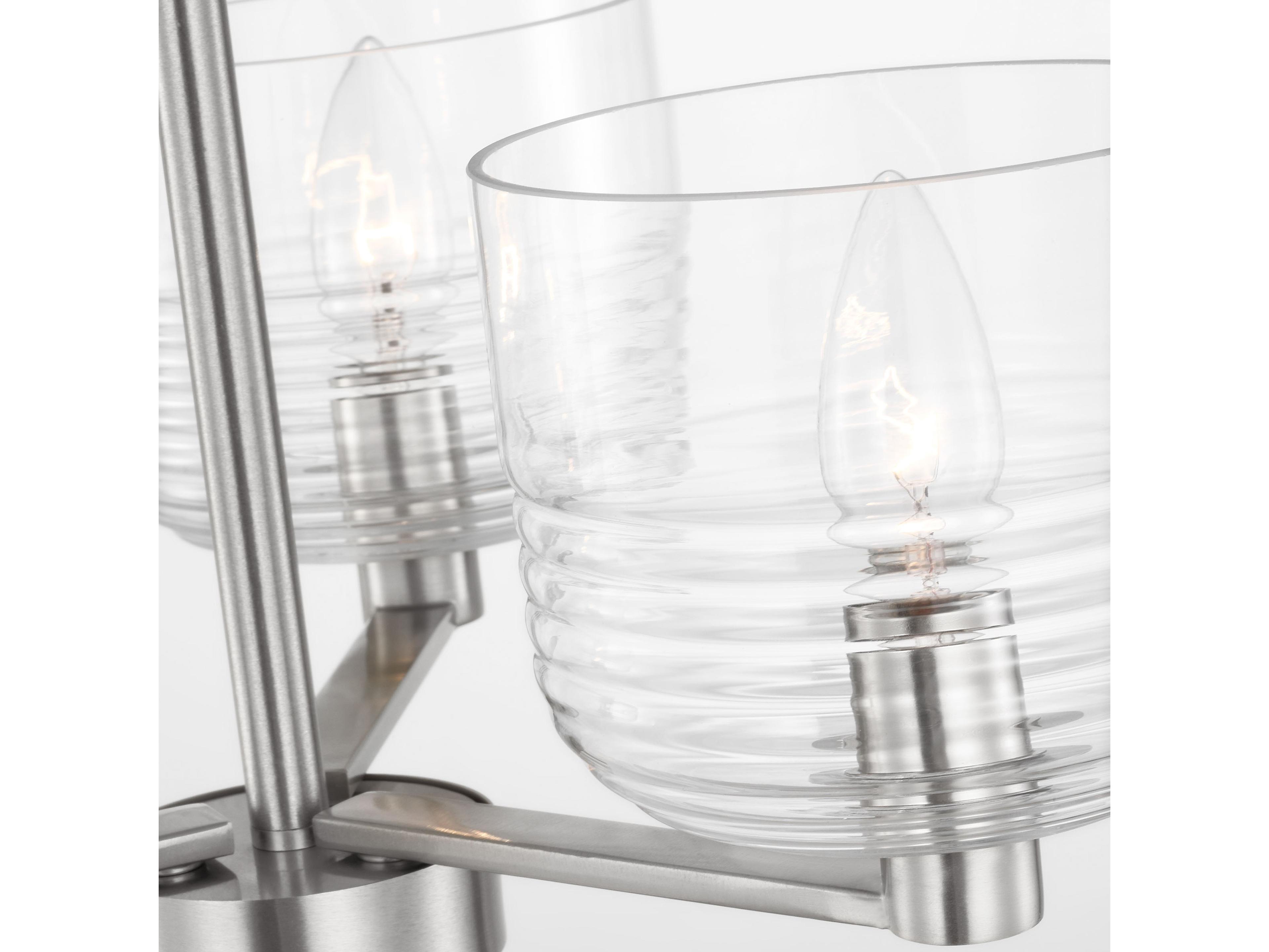 Visual Comfort Studio Lochdale 3-Light Brushed Nickel Candelabra Chandelier
