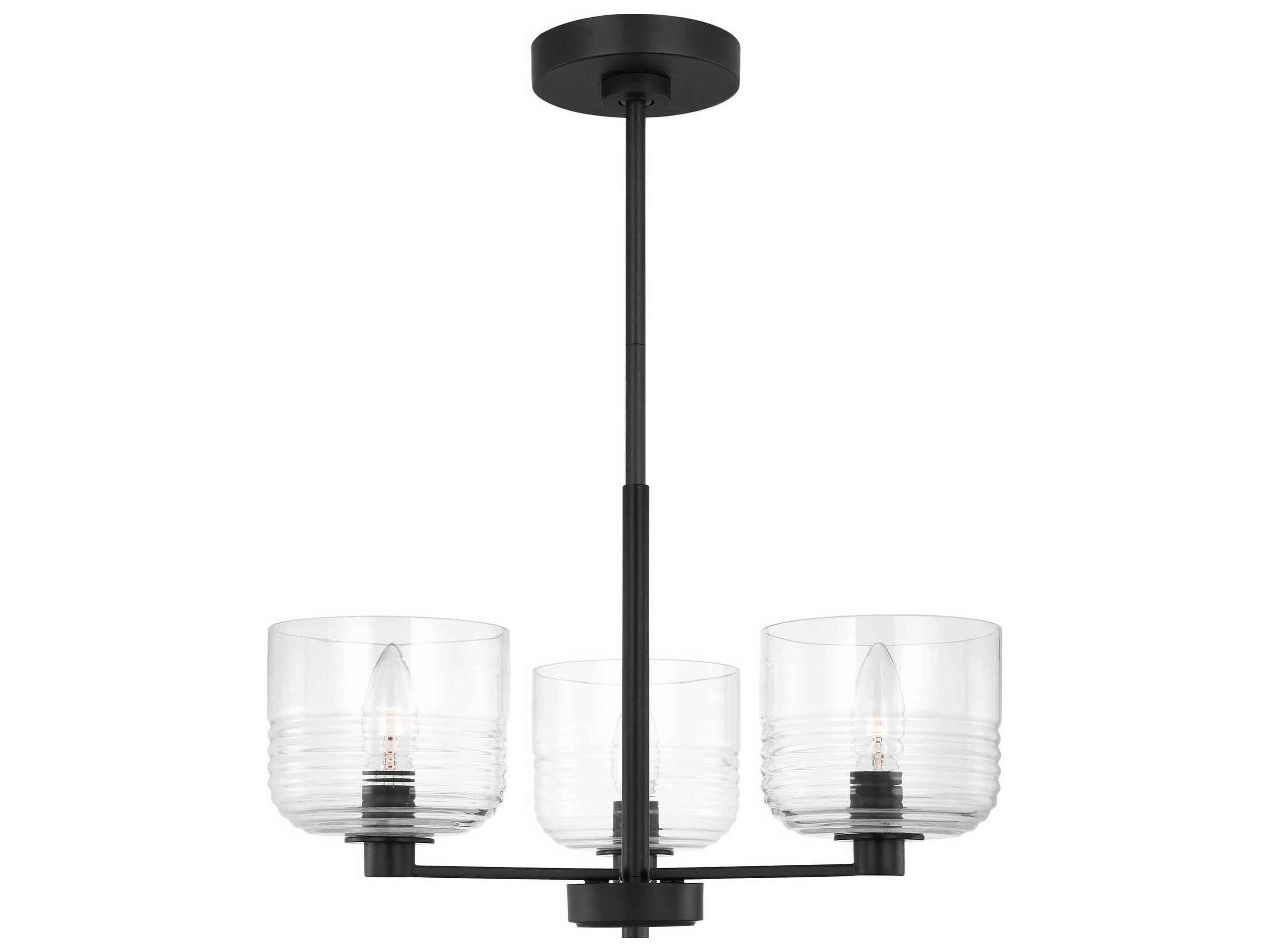 Lochdale 3-Light Midnight Black Candelabra Chandelier