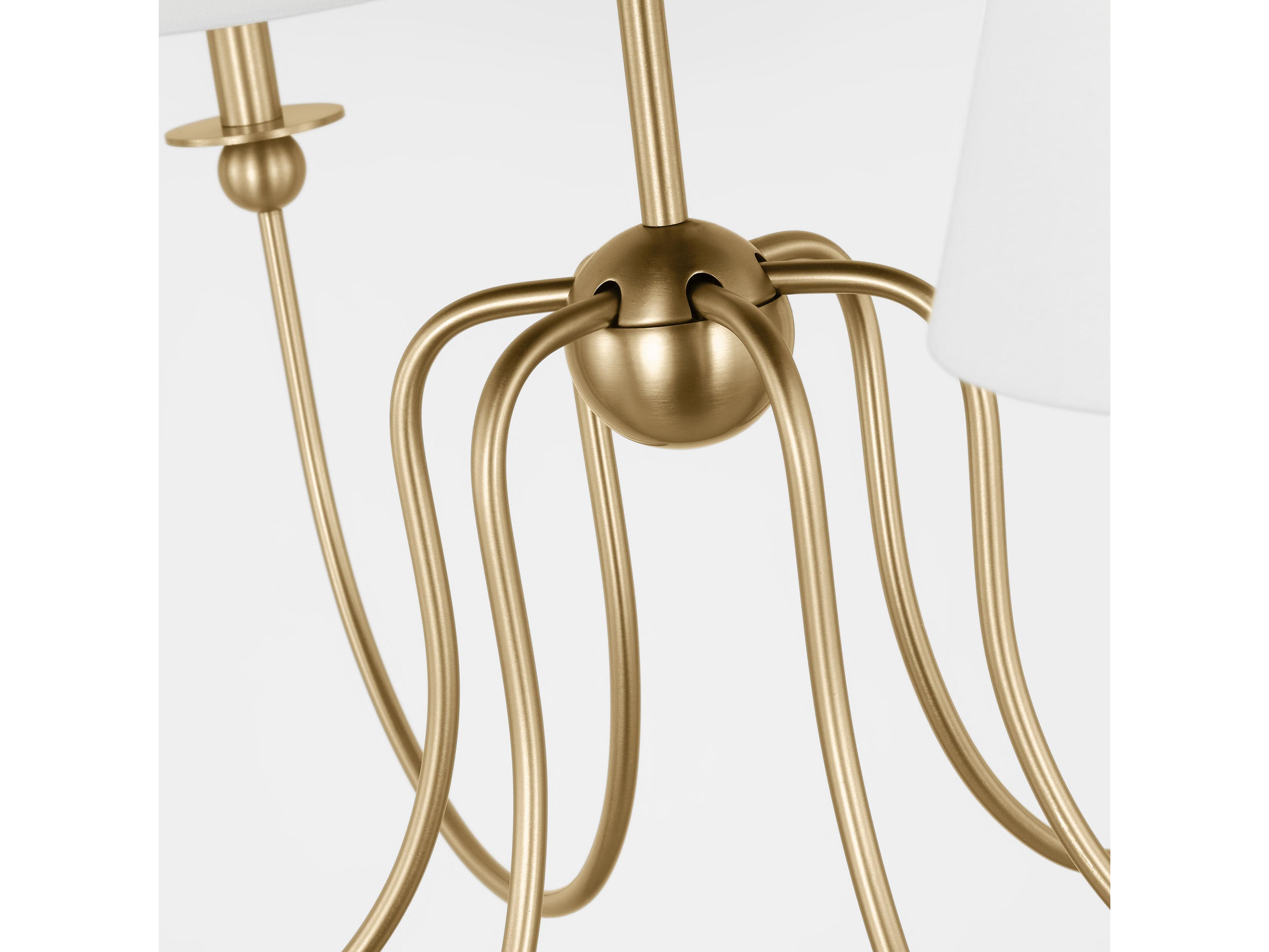 Visual Comfort Studio Elsay 6-Light Satin Brass Chandelier
