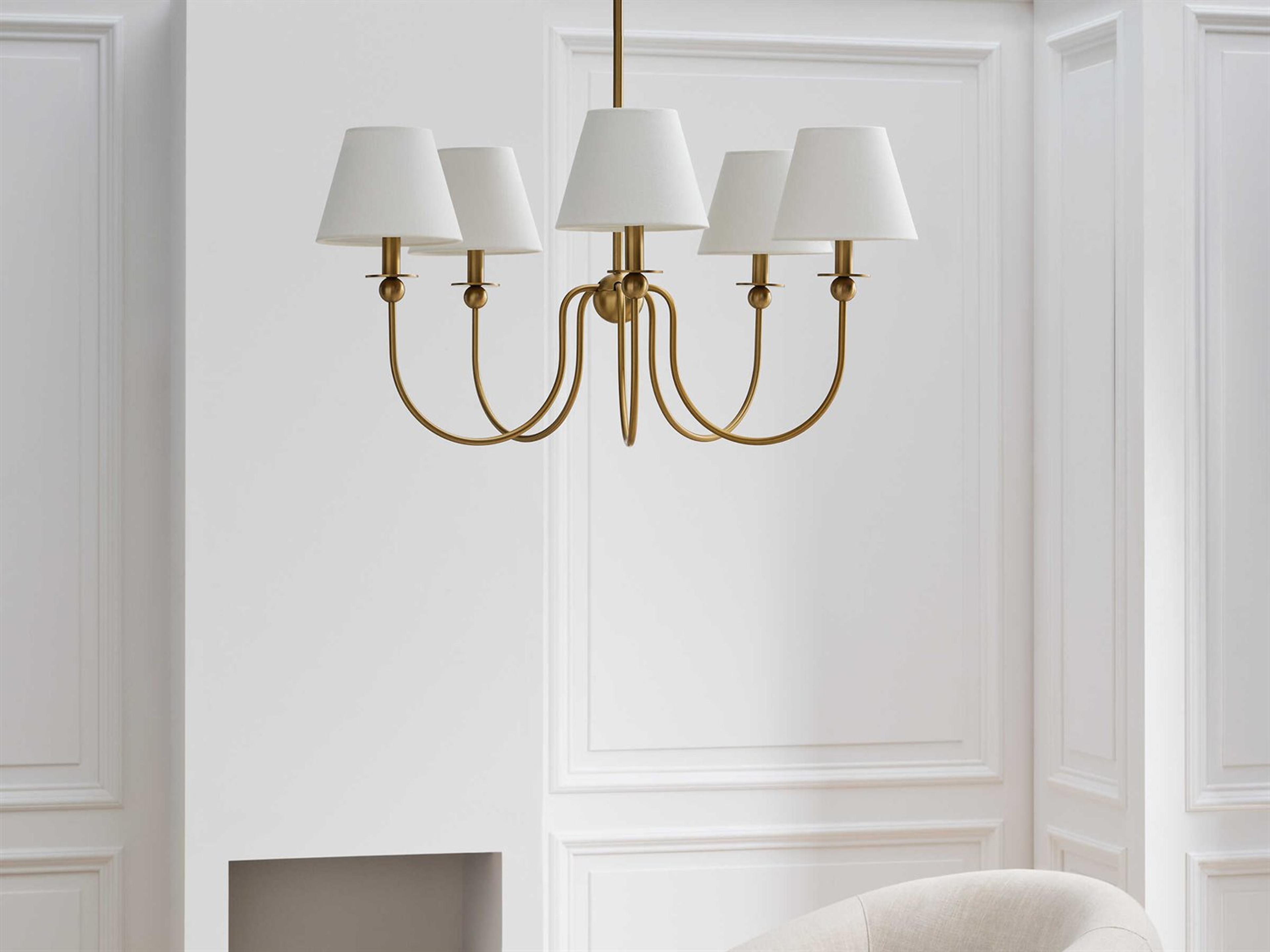 Visual Comfort Studio Elsay 6-Light Satin Brass Chandelier