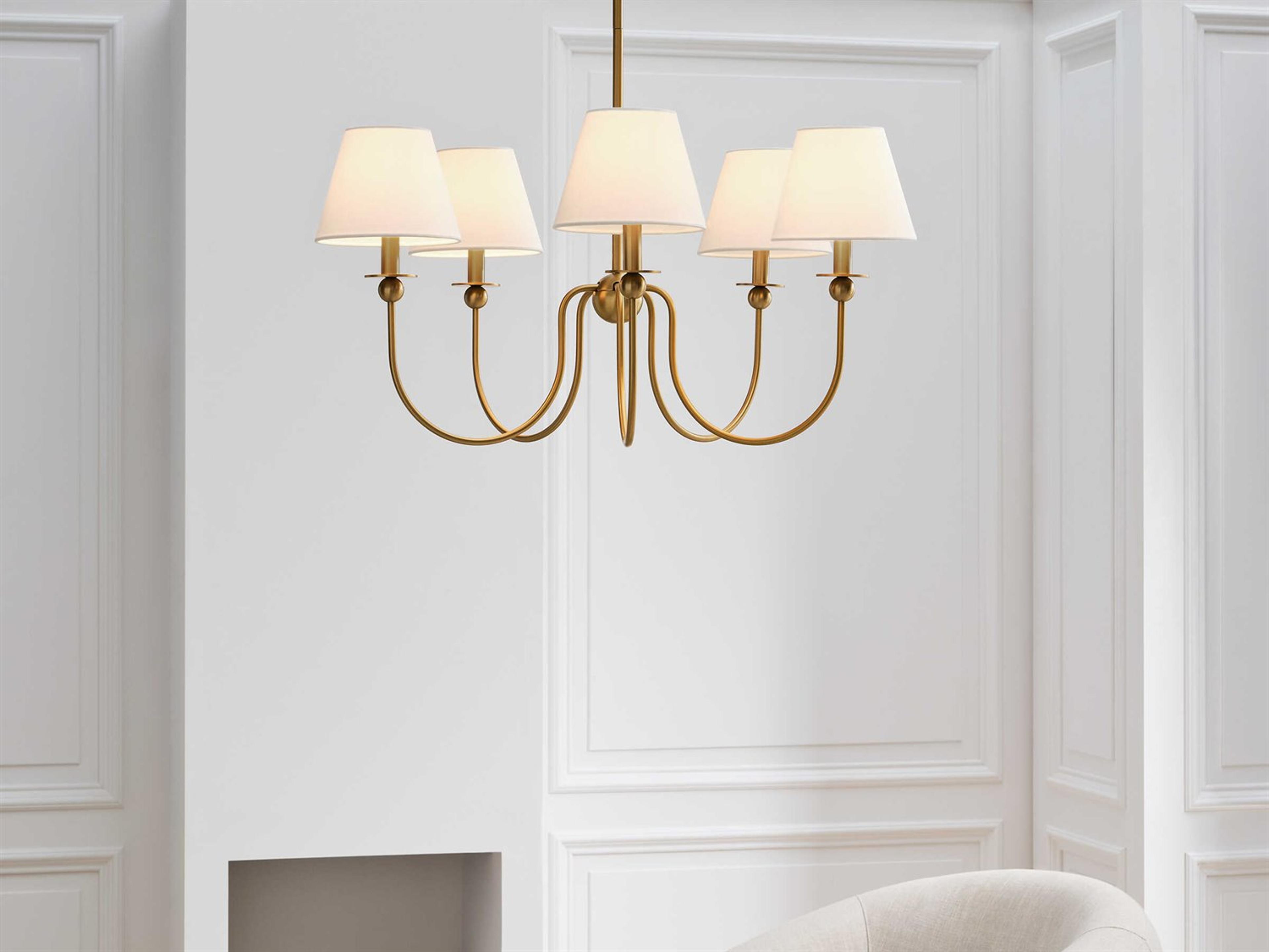 Visual Comfort Studio Elsay 6-Light Satin Brass Chandelier