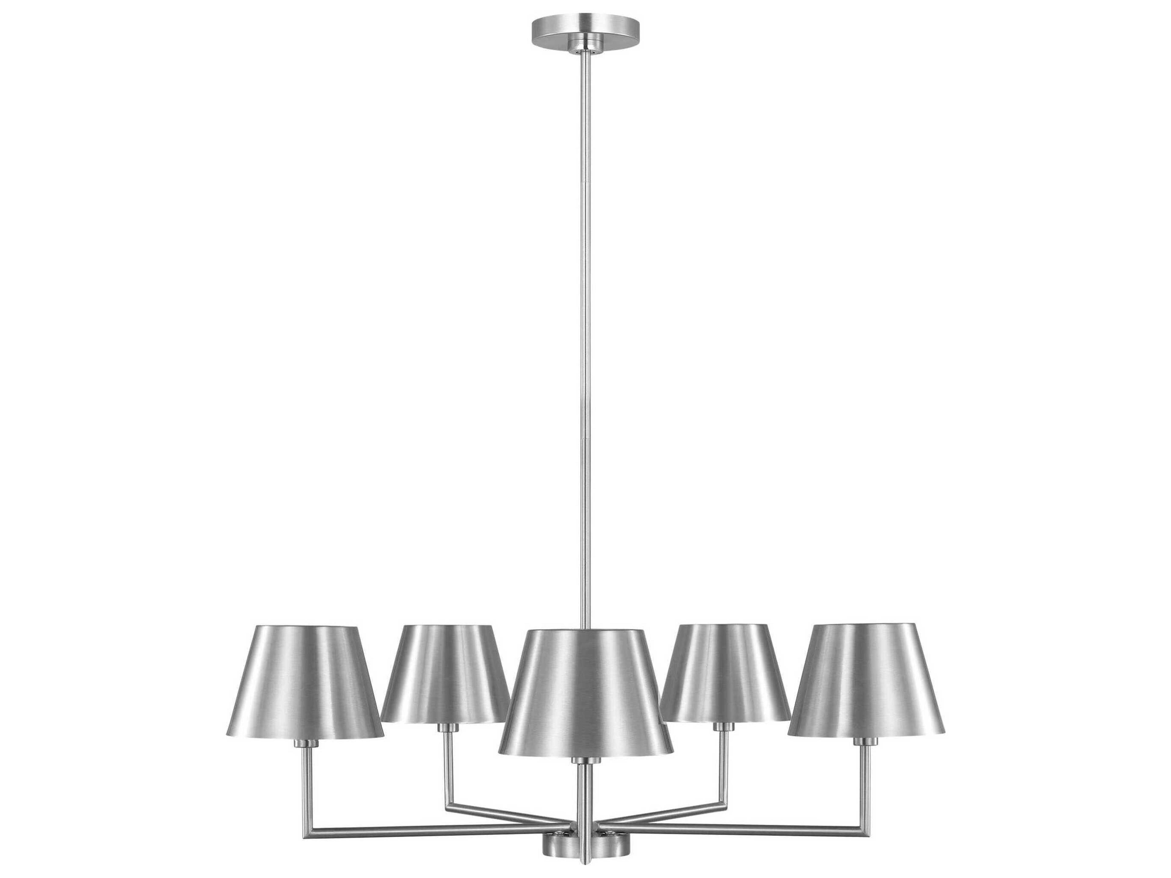Visual Comfort Studio Ender 5-Light Brushed Nickel Chandelier