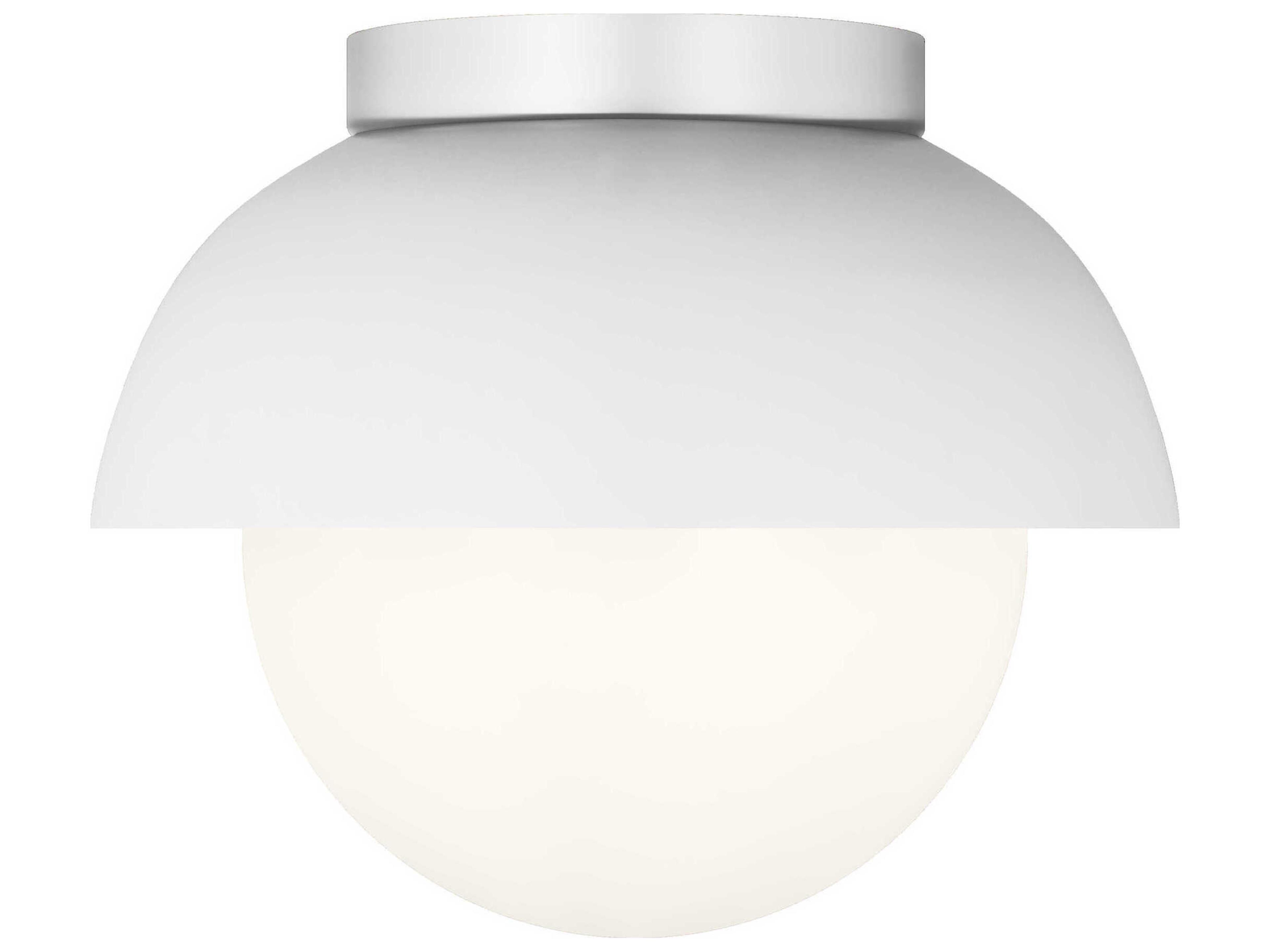 1 Light Flush Mount Ceiling Light Hyde Matte White Opal Glass