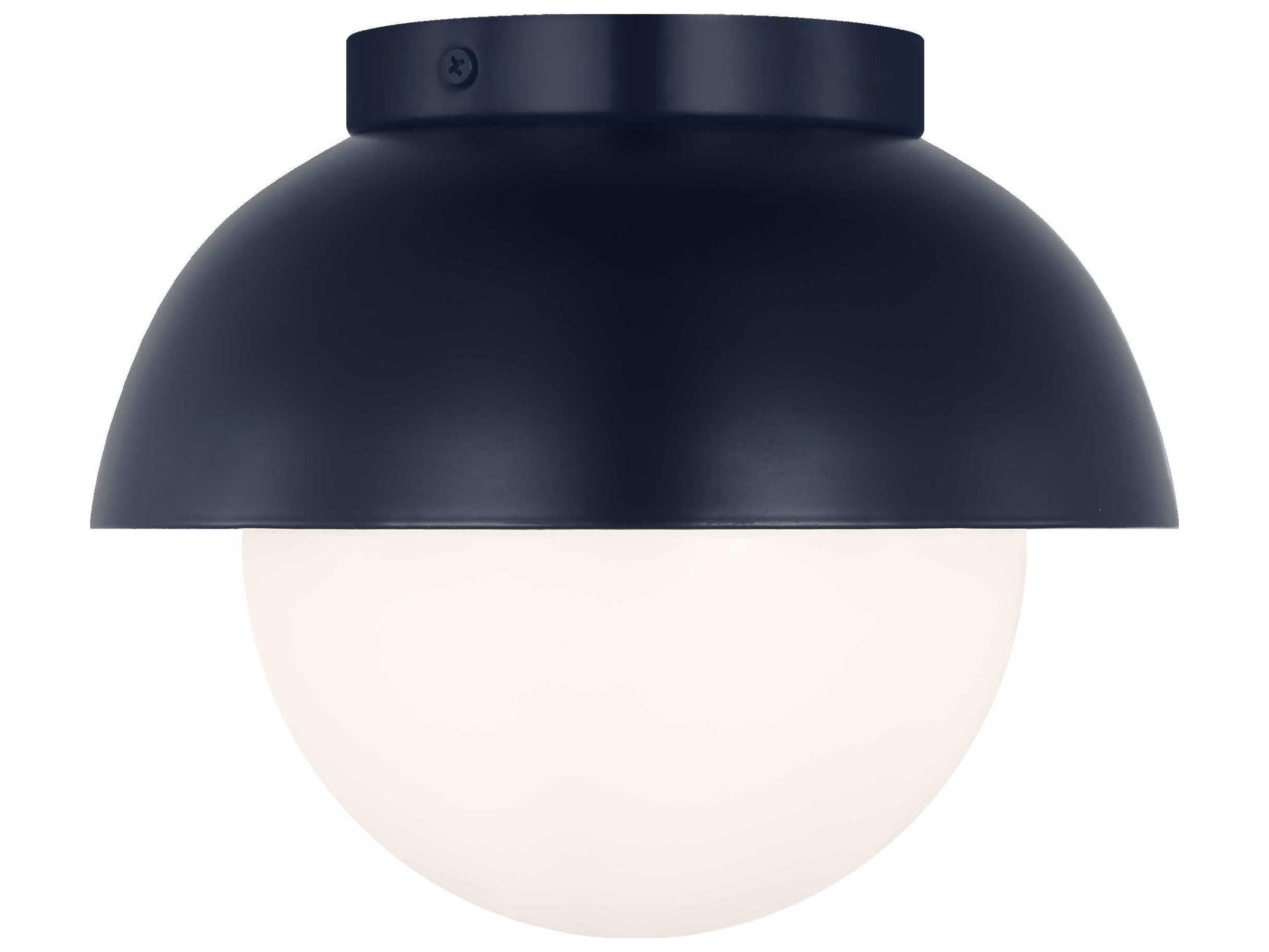 1-Light Flush Mount Ceiling Light Hyde Navy Opal Glass