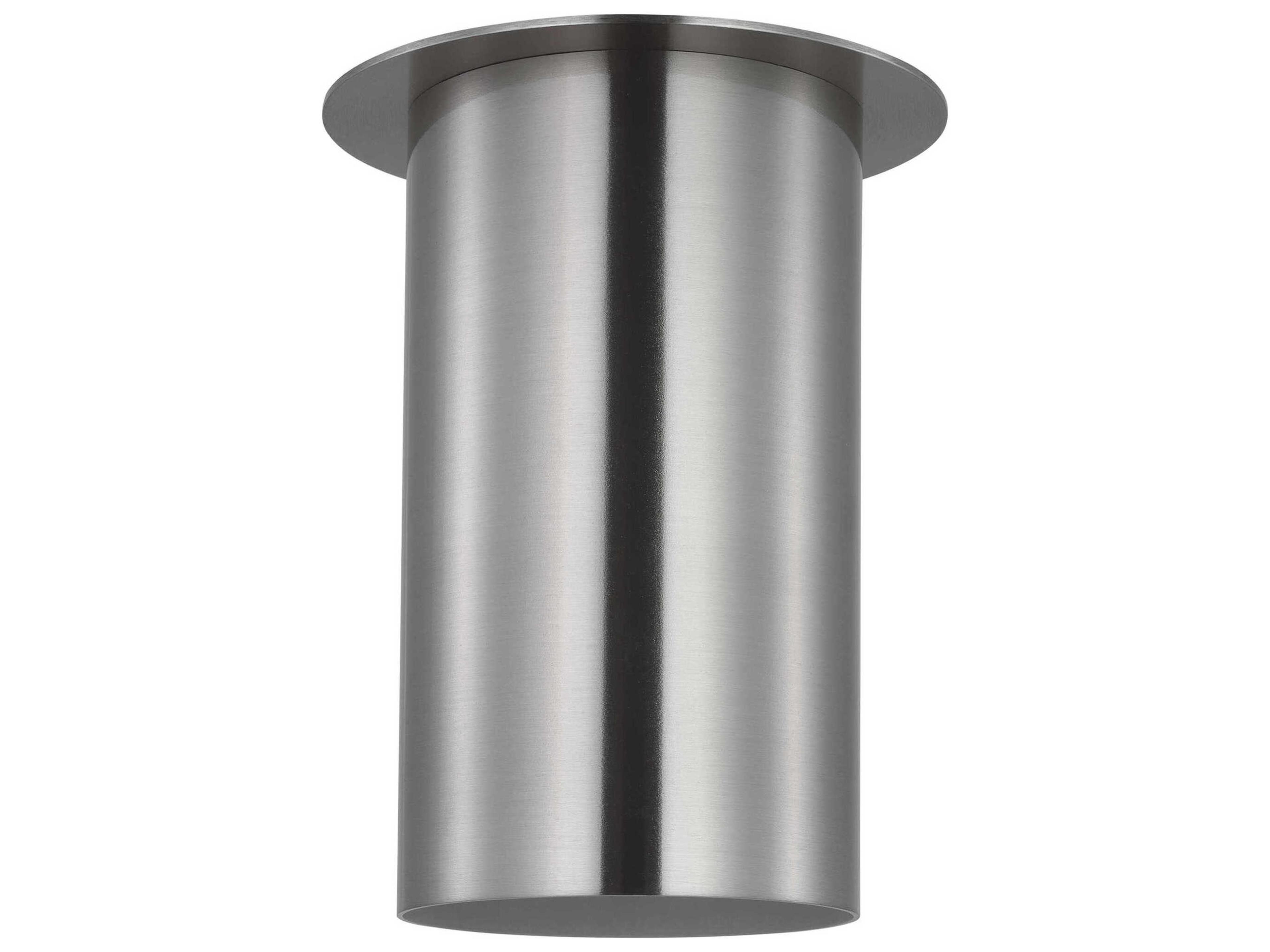 Visual Comfort Studio Archer 1-Light Brushed Steel Cylinder Flush Mount