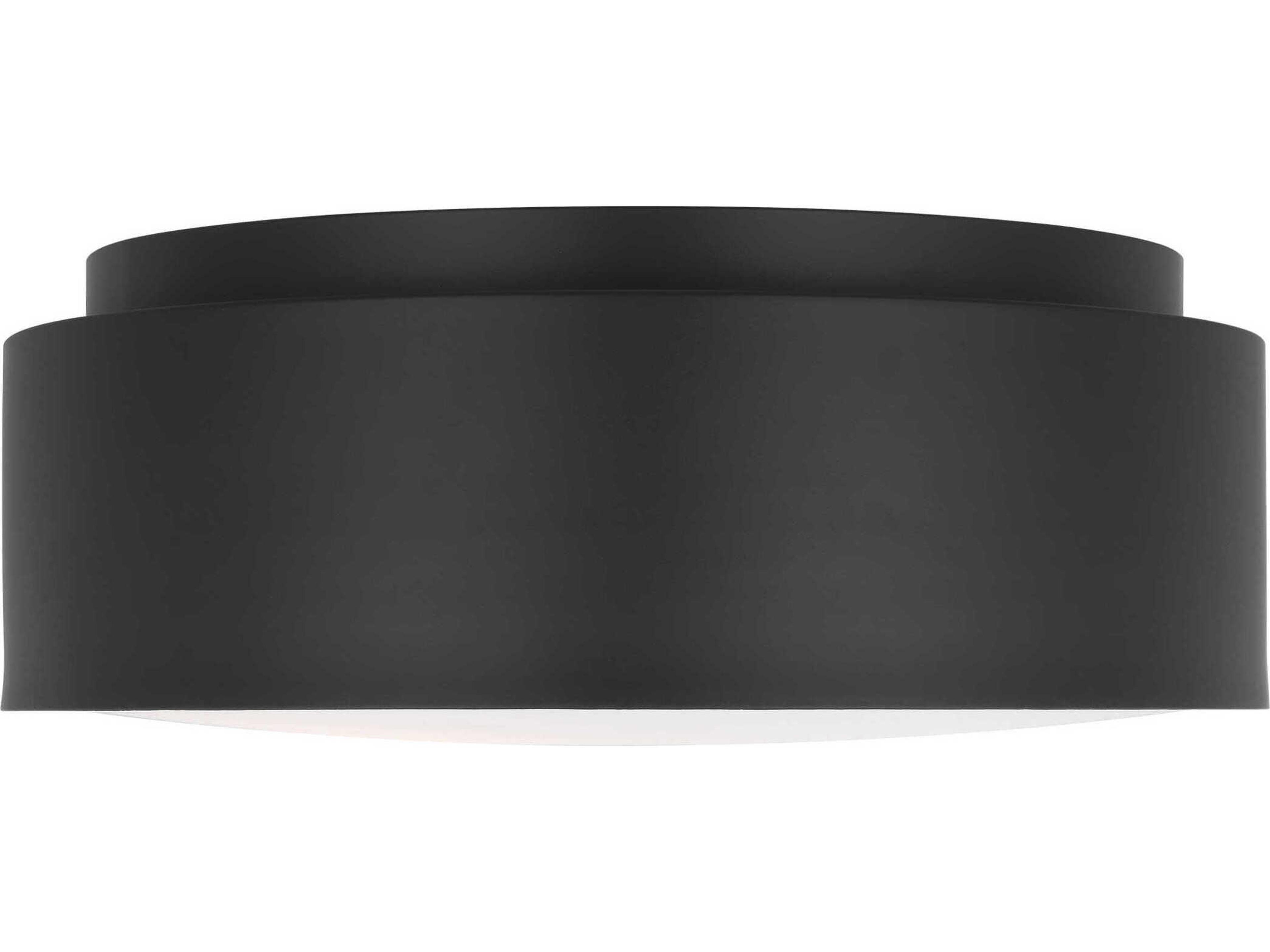 Visual Comfort Studio Dartmore 2-Light Midnight Black Drum Flush Mount