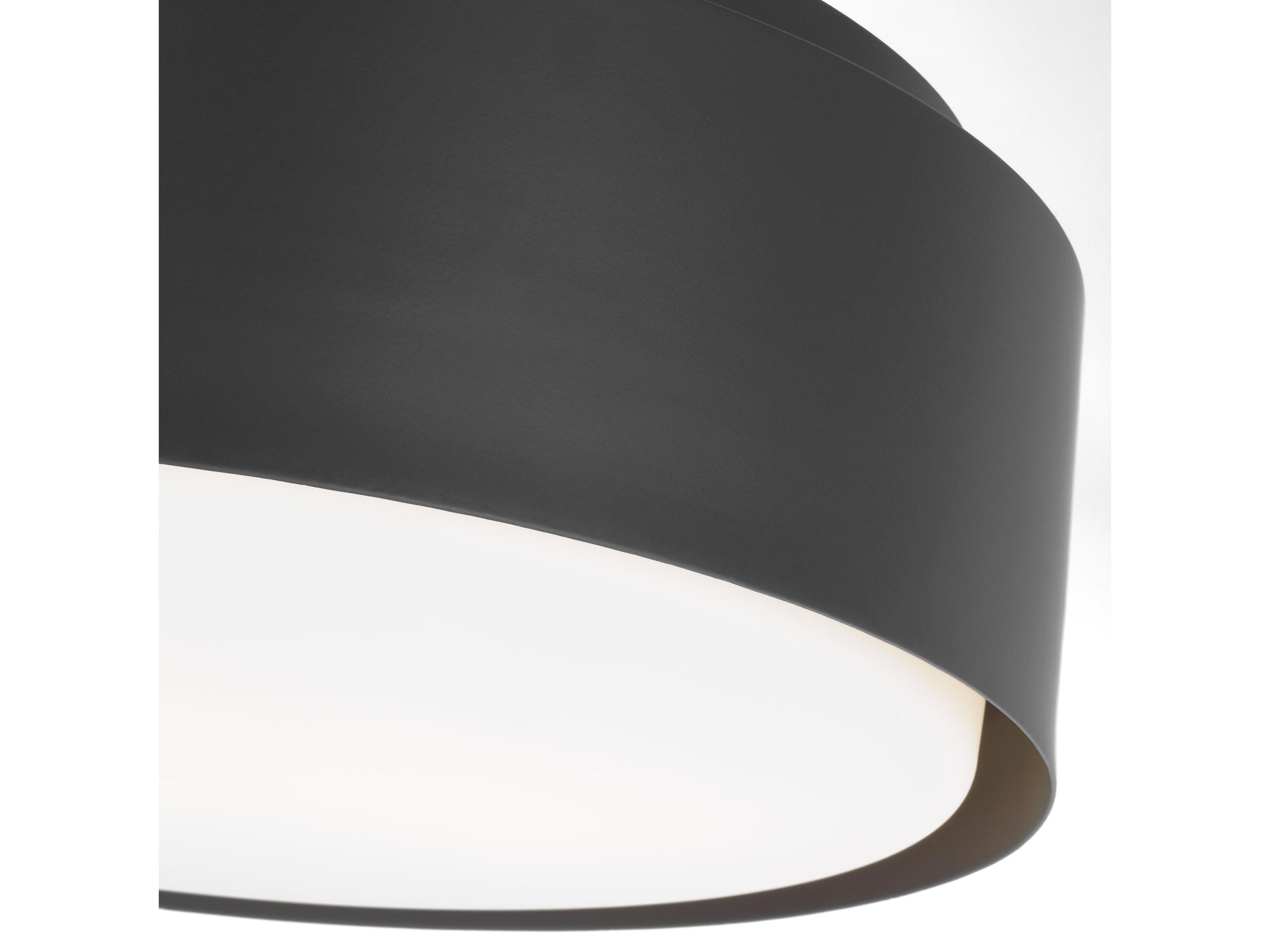 Visual Comfort Studio Dartmore 2-Light Midnight Black Drum Flush Mount