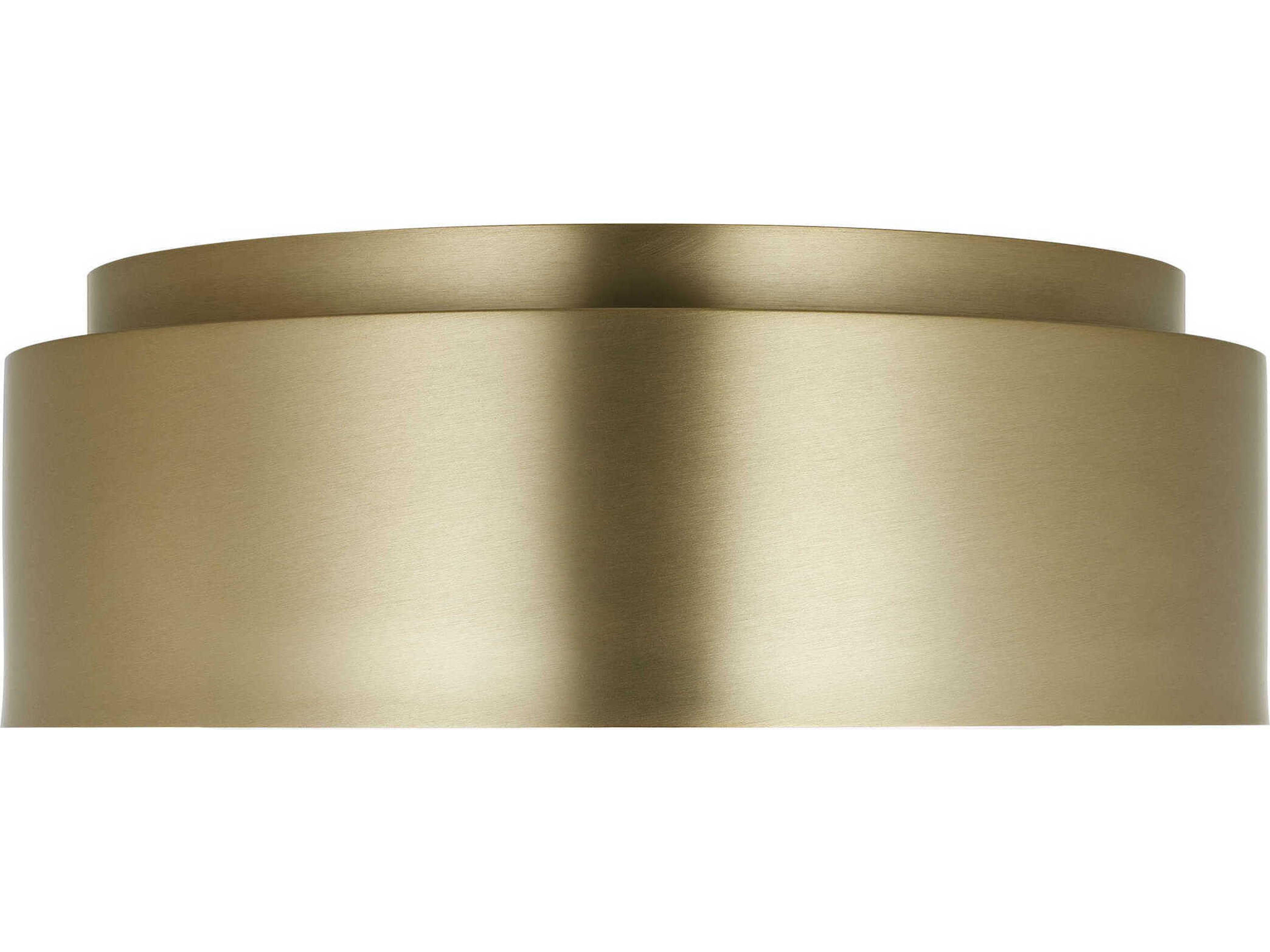 Visual Comfort Studio Dartmore 2-Light Satin Brass Drum Flush Mount