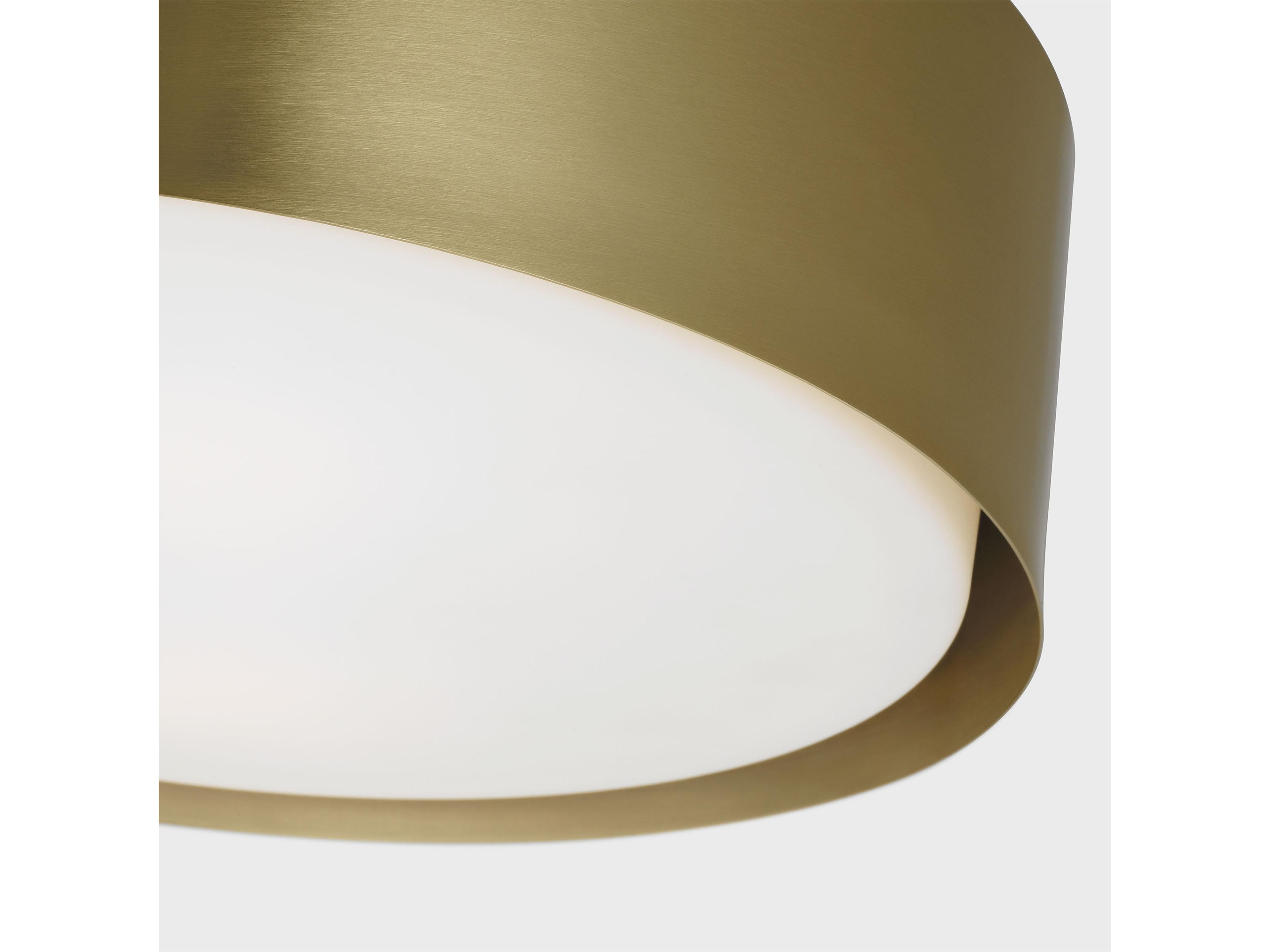 Visual Comfort Studio Dartmore 2-Light Satin Brass Drum Flush Mount