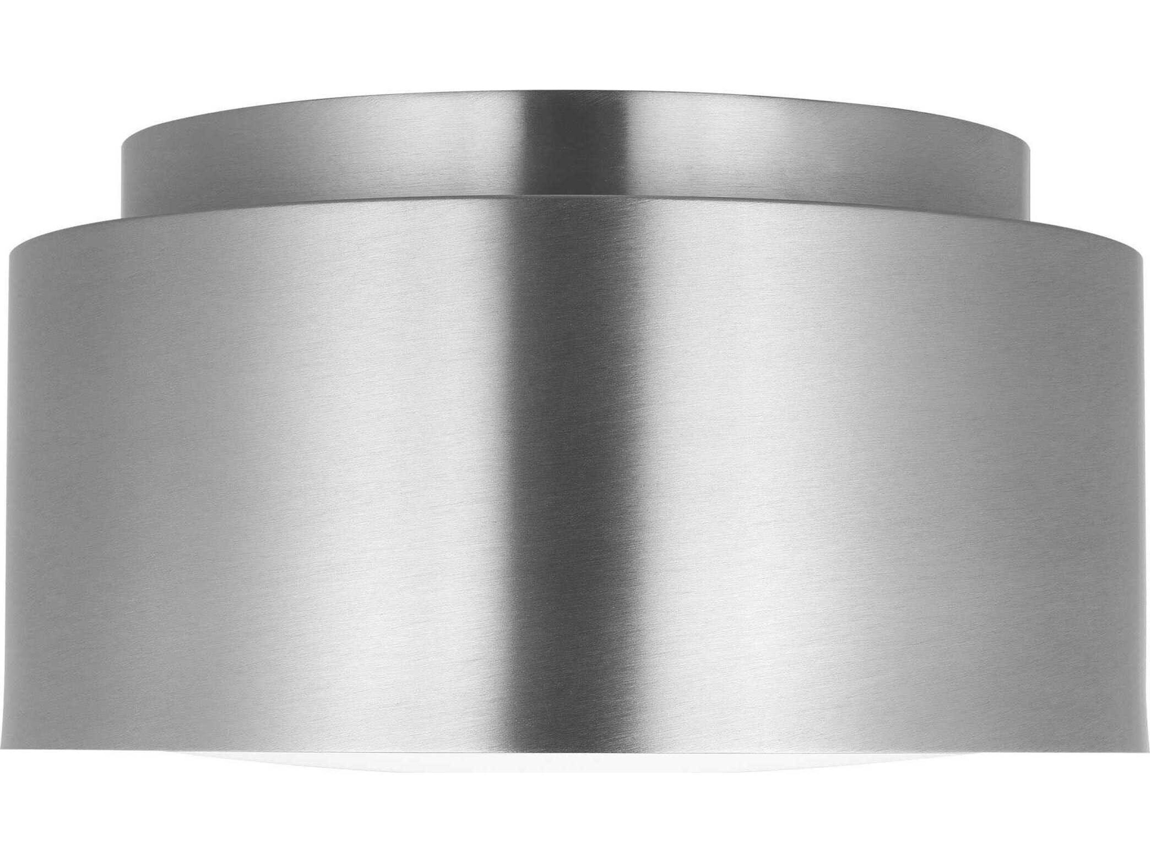 Visual Comfort Studio Dartmore 1-Light Brushed Nickel Drum Flush Mount