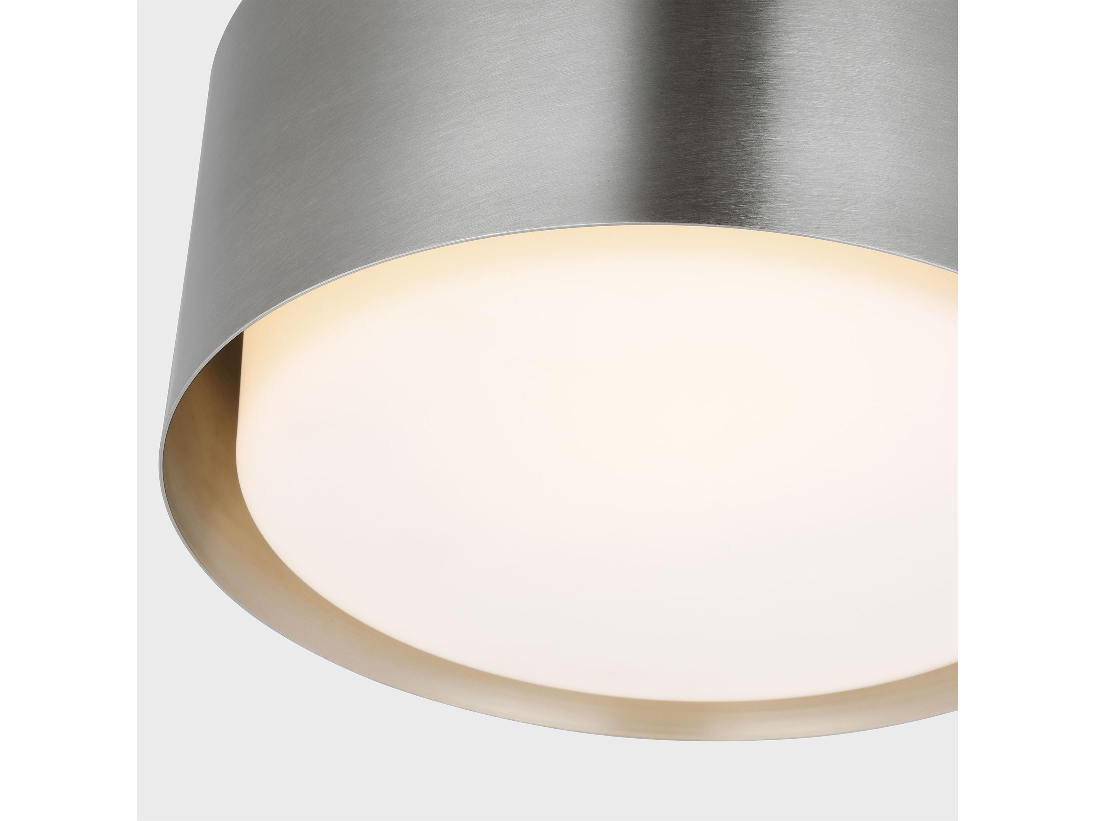 Visual Comfort Studio Dartmore 1-Light Brushed Nickel Drum Flush Mount