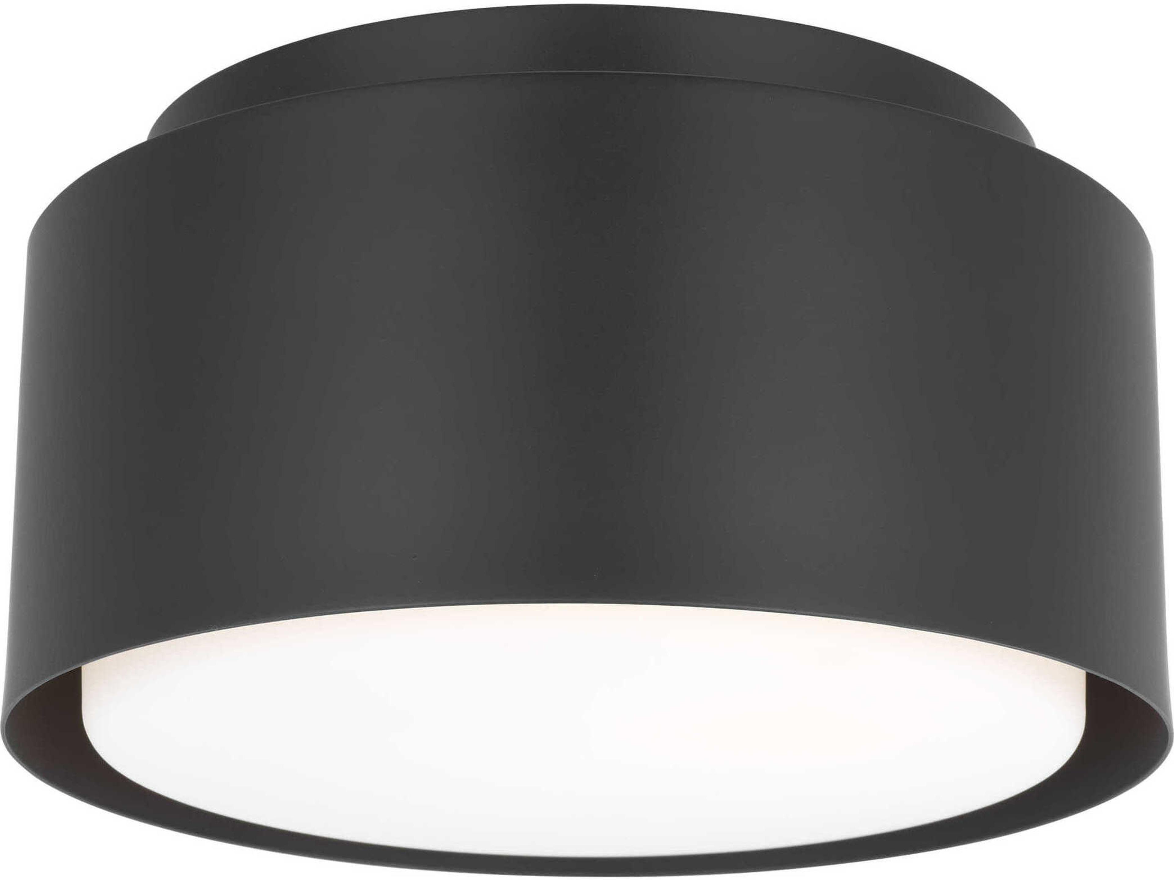 Flush Mount Ceiling Light Dartmore Midnight Black 10-Inch