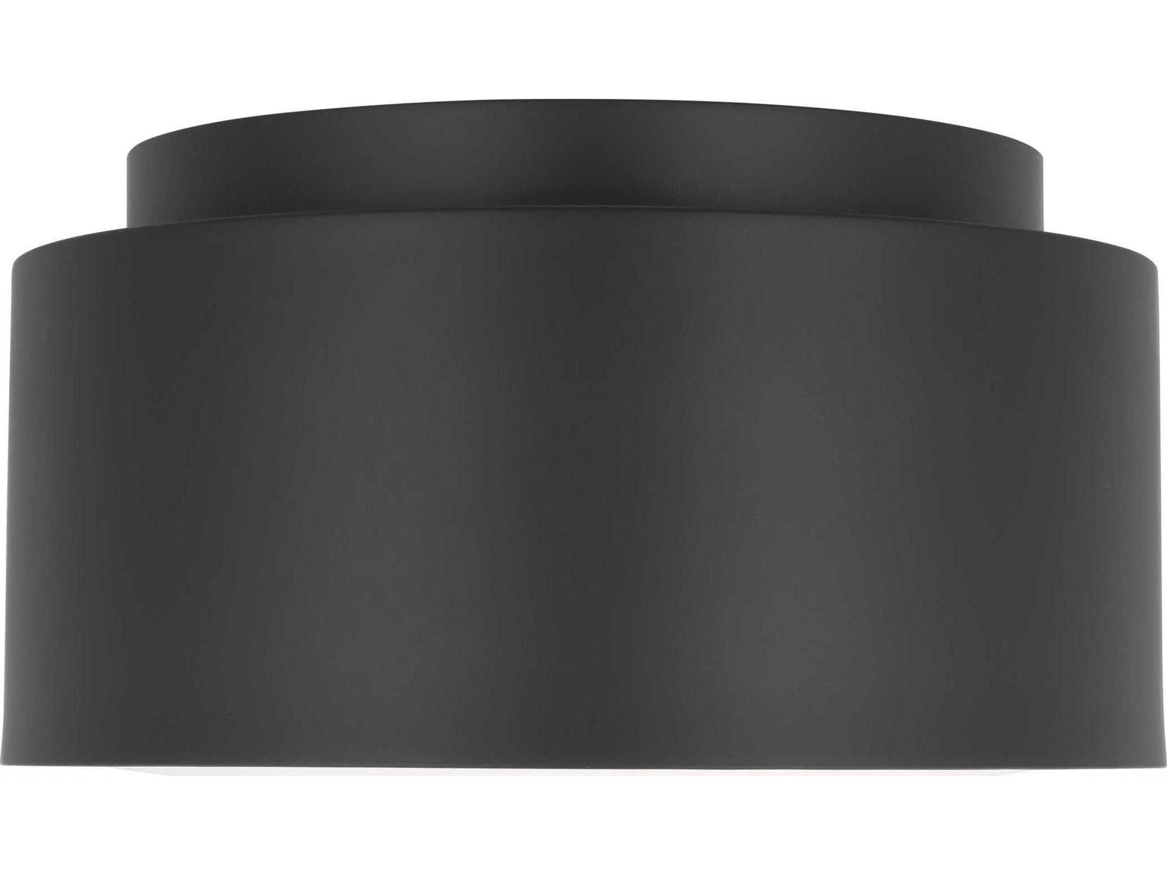 Visual Comfort Studio Dartmore 1-Light Midnight Black Drum Flush Mount