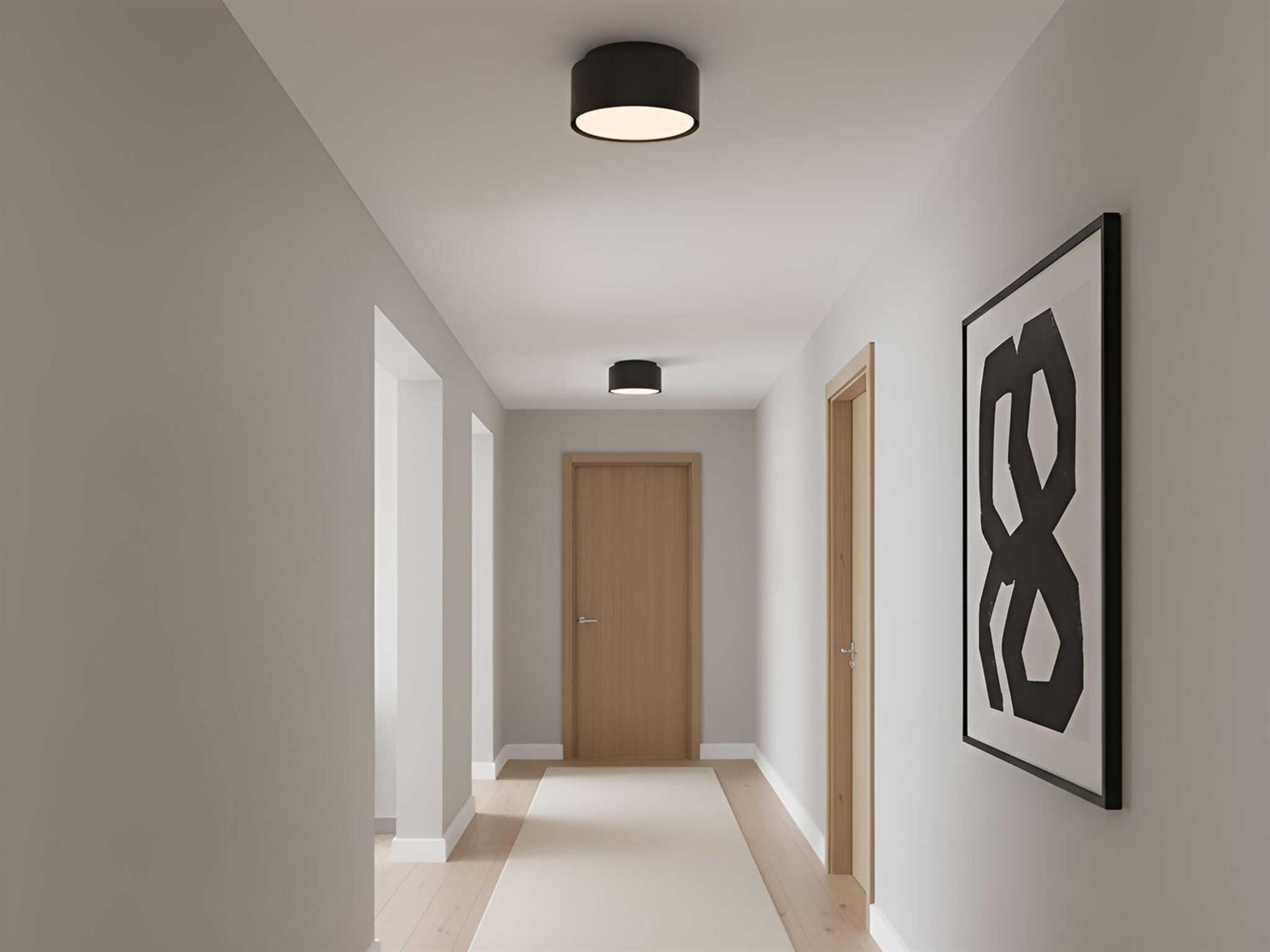 Visual Comfort Studio Dartmore 1-Light Midnight Black Drum Flush Mount