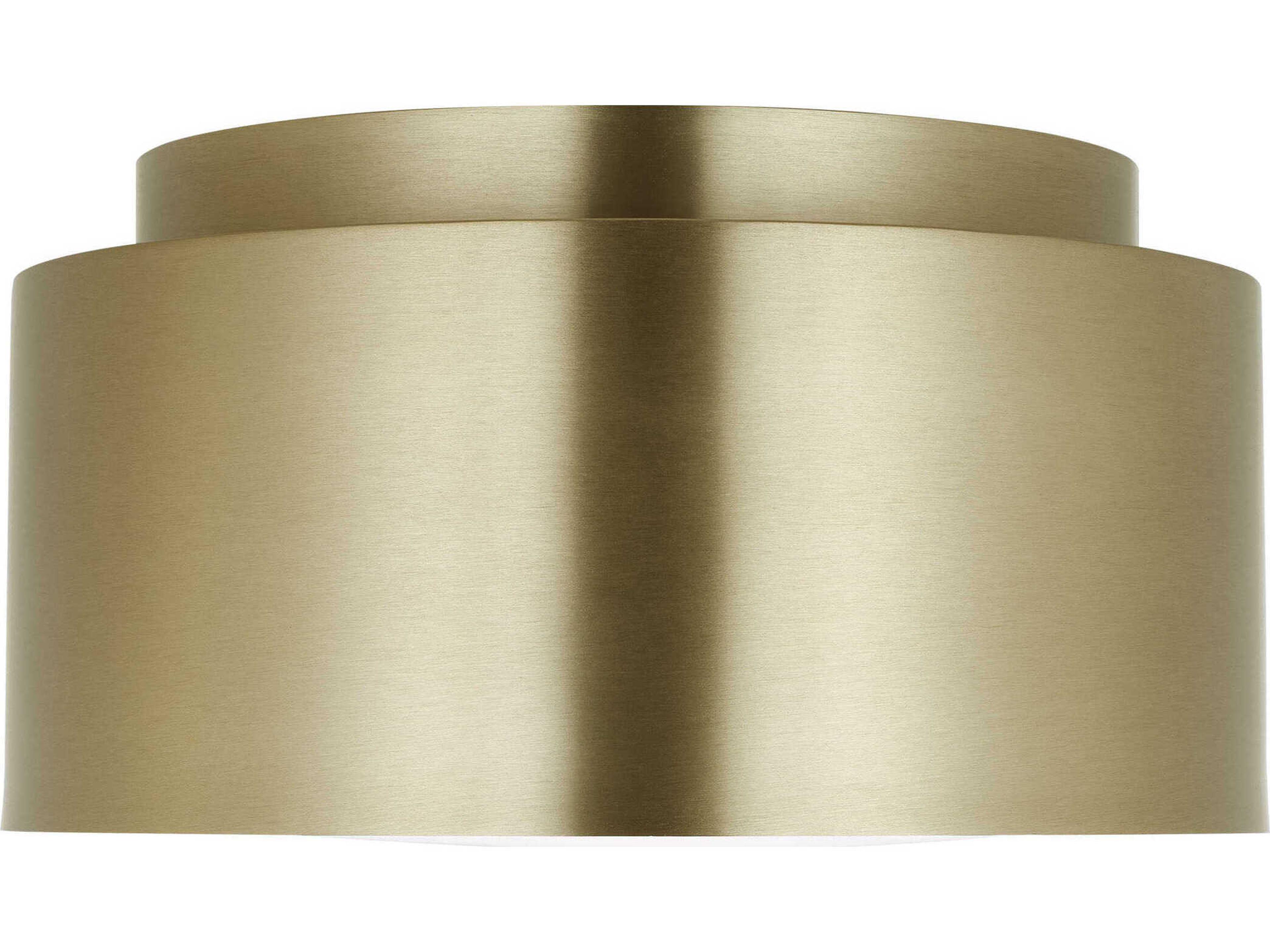 Visual Comfort Studio Dartmore 1-Light Satin Brass Drum Flush Mount
