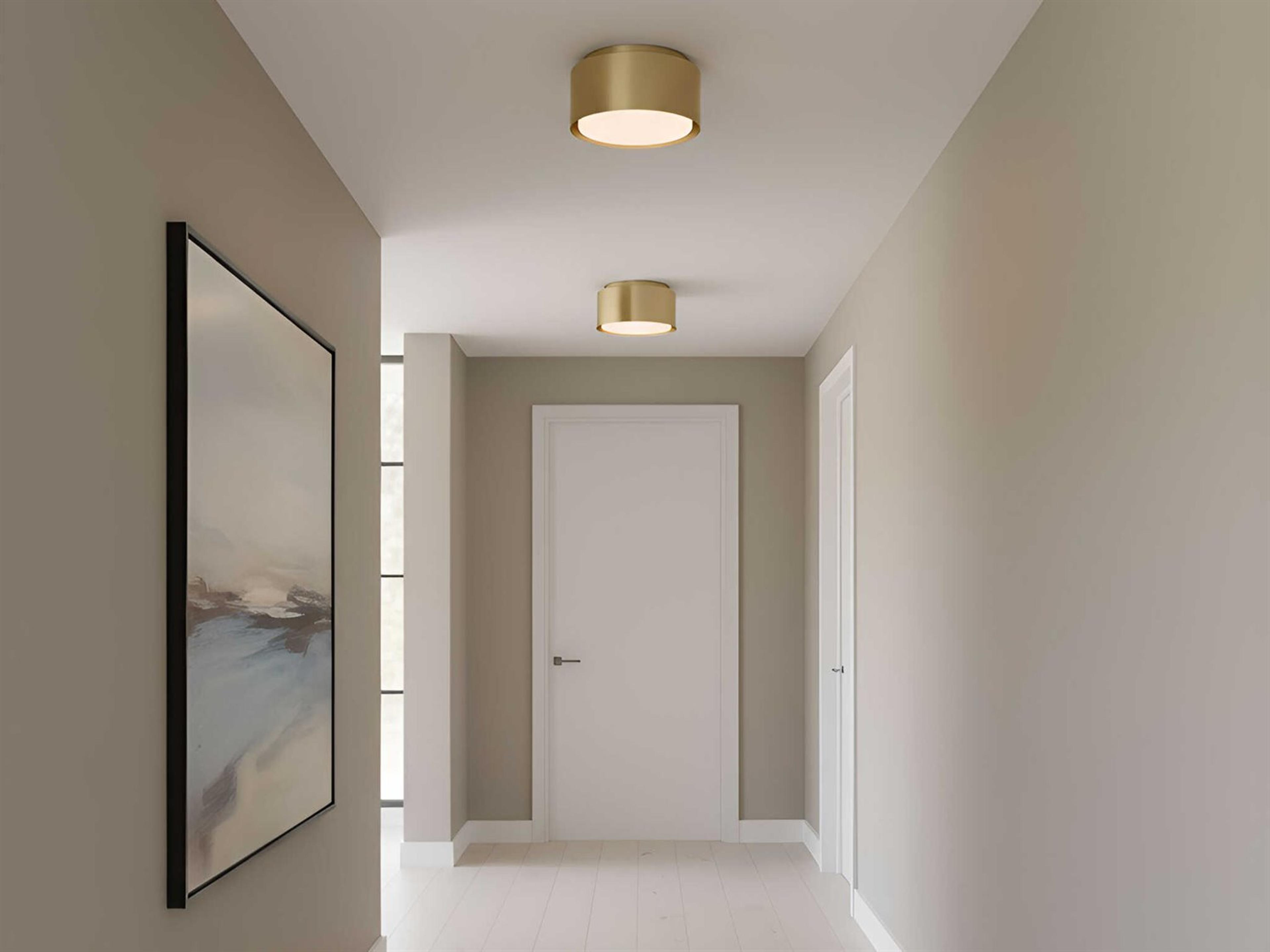 Visual Comfort Studio Dartmore 1-Light Satin Brass Drum Flush Mount