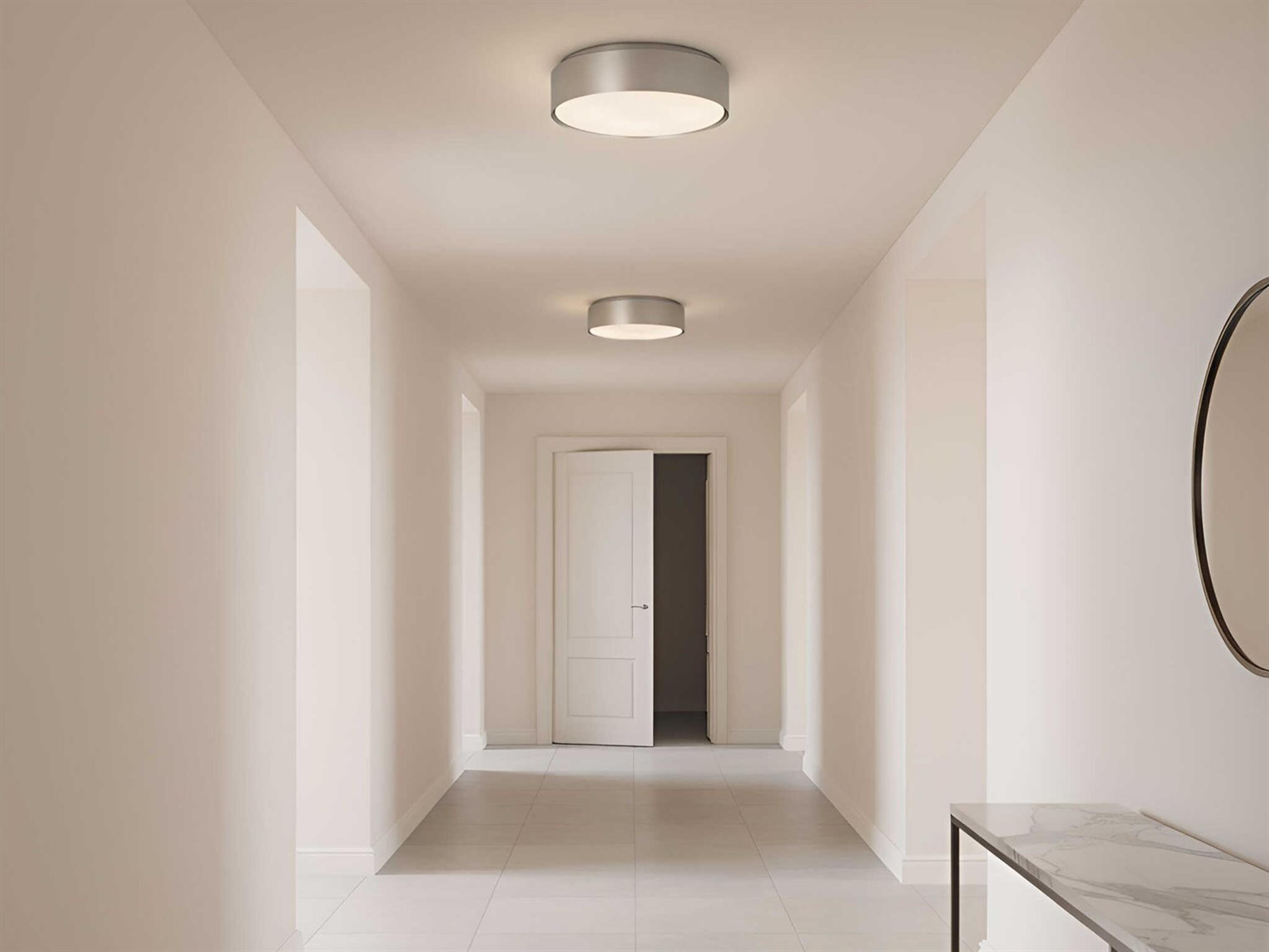 Visual Comfort Studio Dartmore 3-Light Brushed Nickel Drum Flush Mount