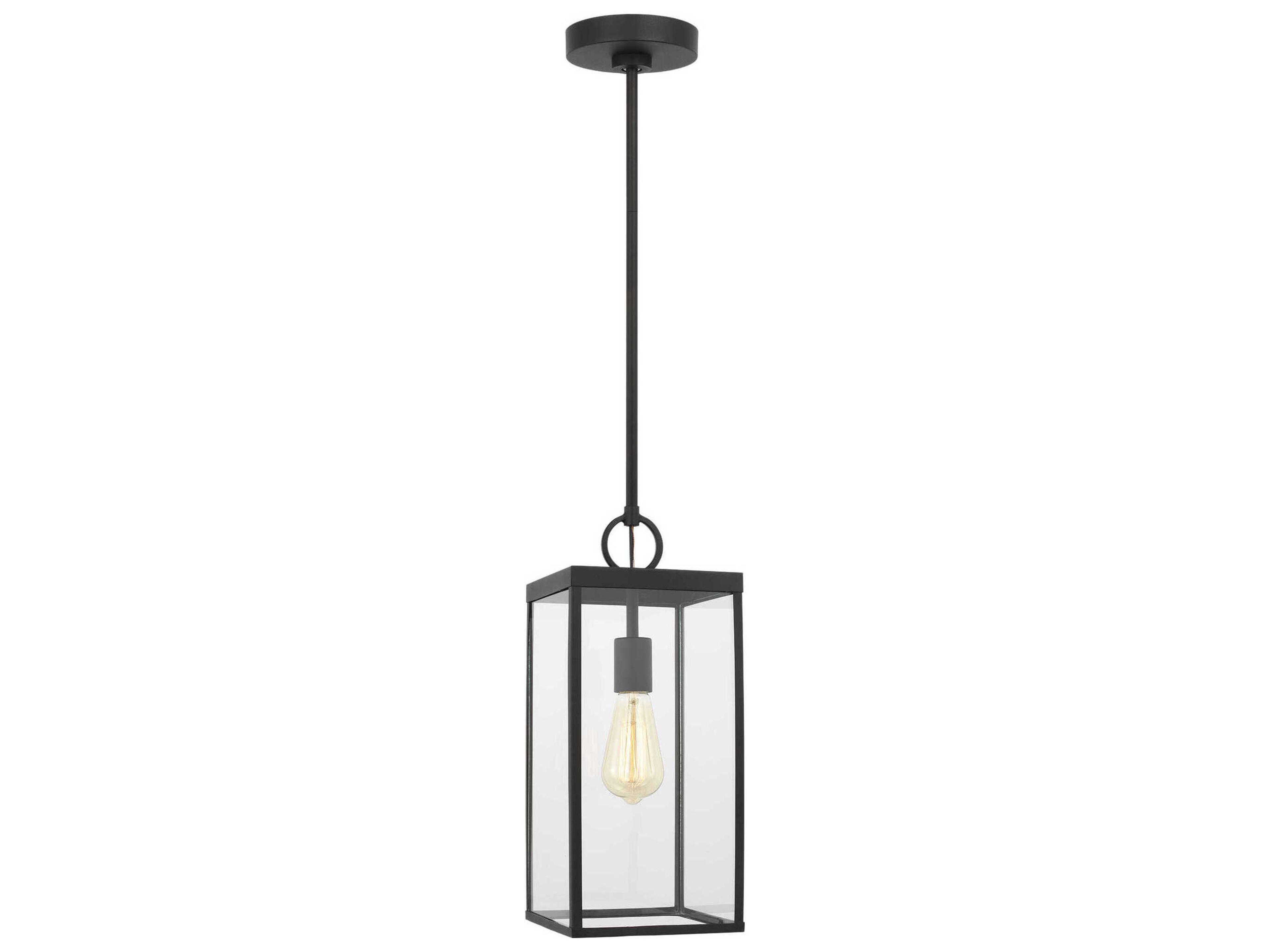 1 Light Outdoor Pendant Howell Textured Black