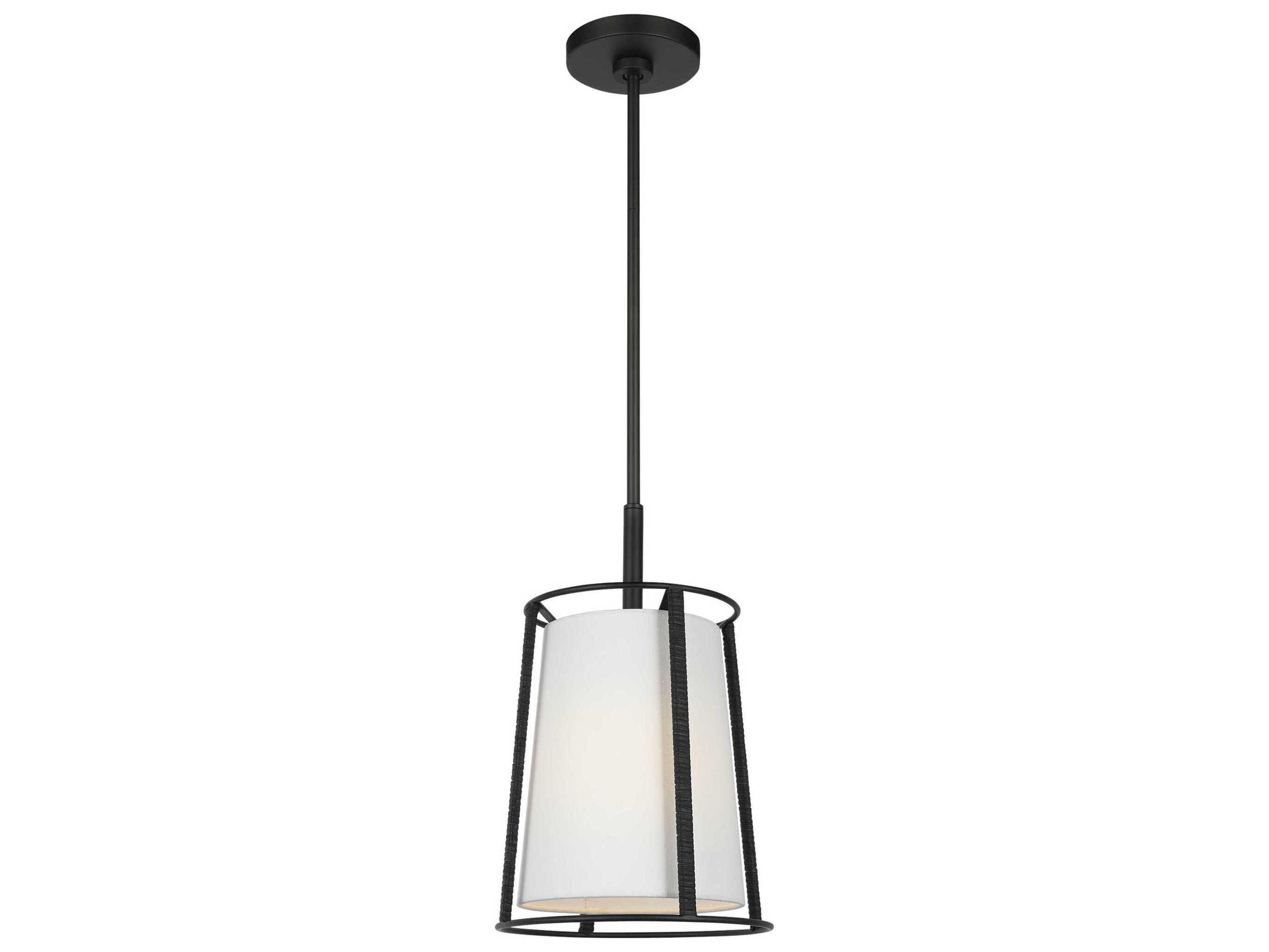 Cortes 1-Light Pendant Midnight Black Linen Shade