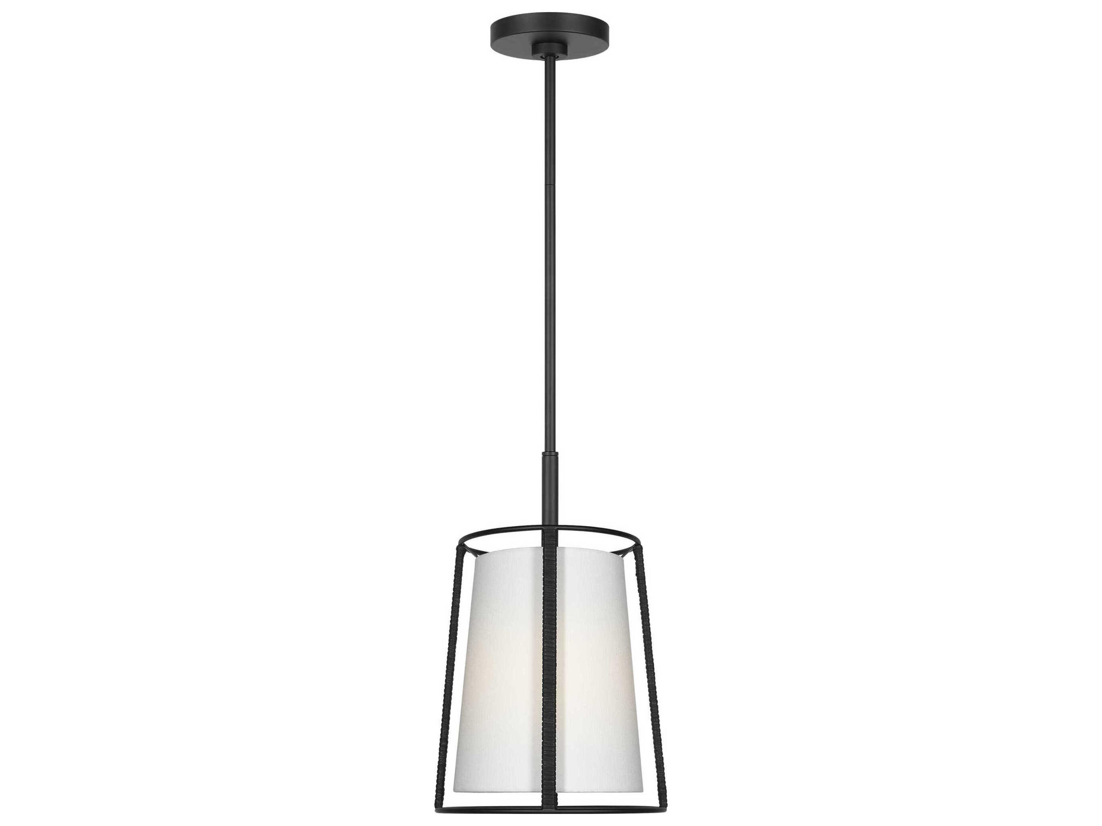 Visual Comfort Studio Cortes 1-Light Midnight Black Drum Mini Pendant