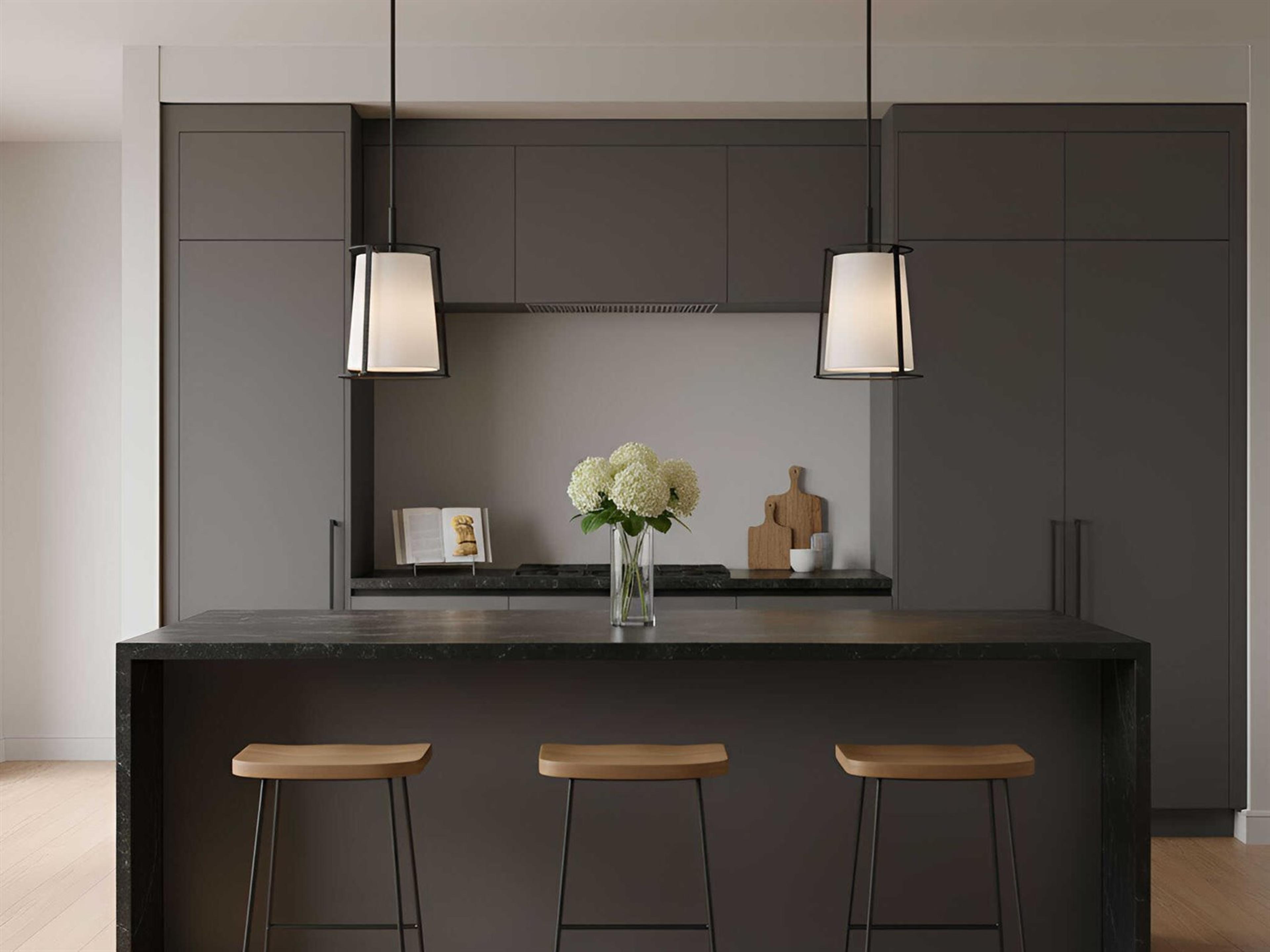 Visual Comfort Studio Cortes 1-Light Midnight Black Drum Mini Pendant