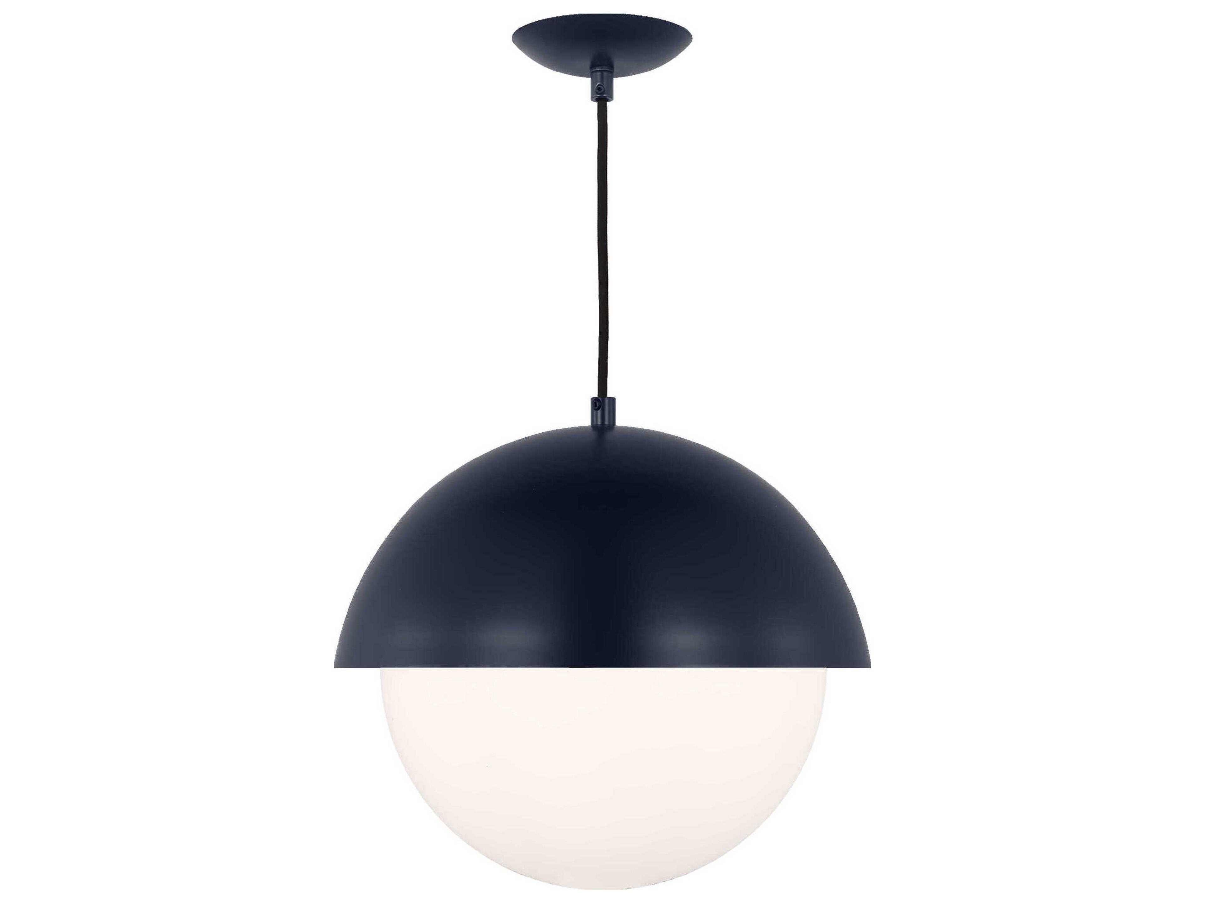 One Light Pendant Hyde Navy Blue Opal Glass Modern