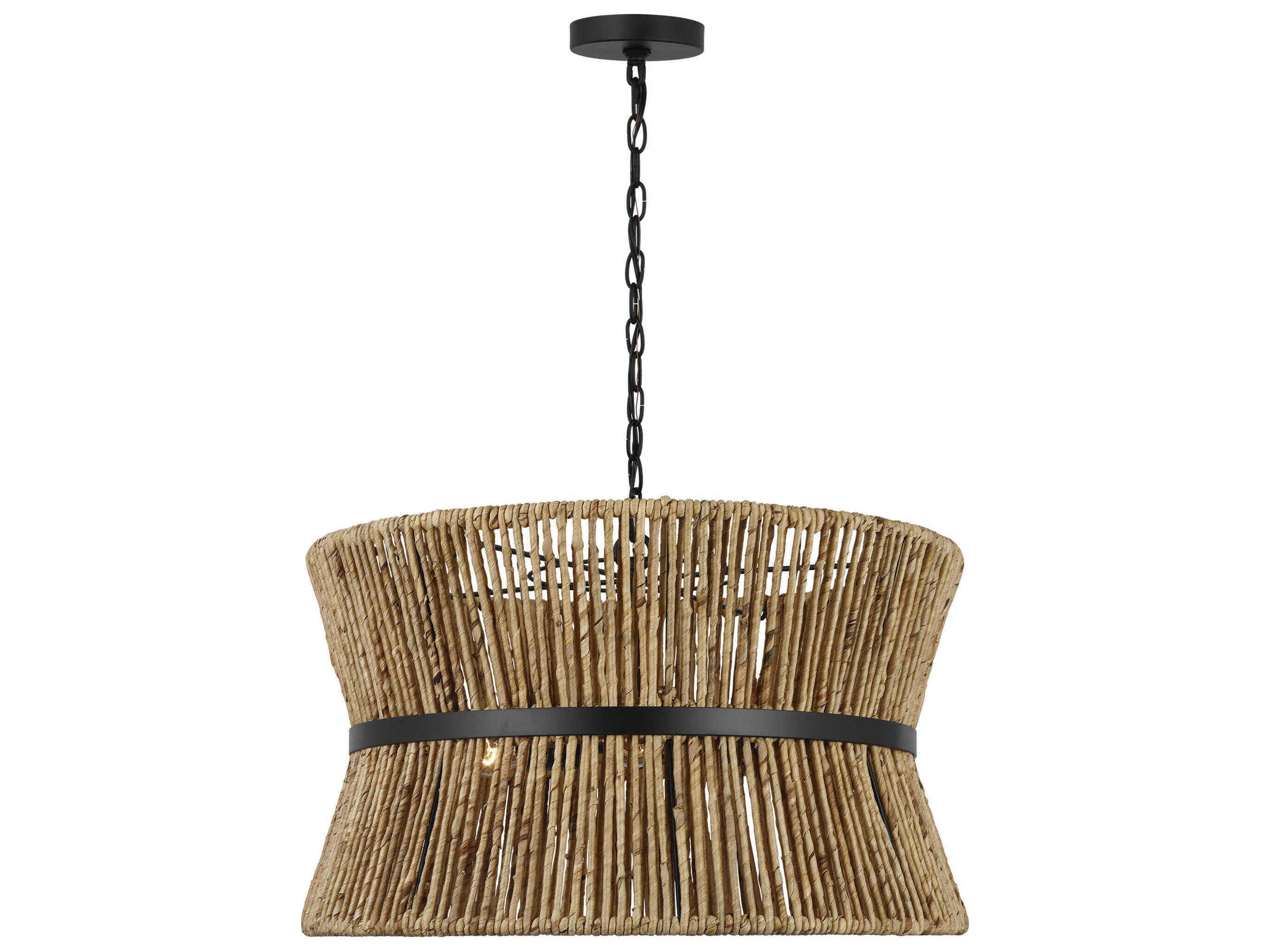 Thurlo 3-Light Pendant Midnight Black Abaca Rope