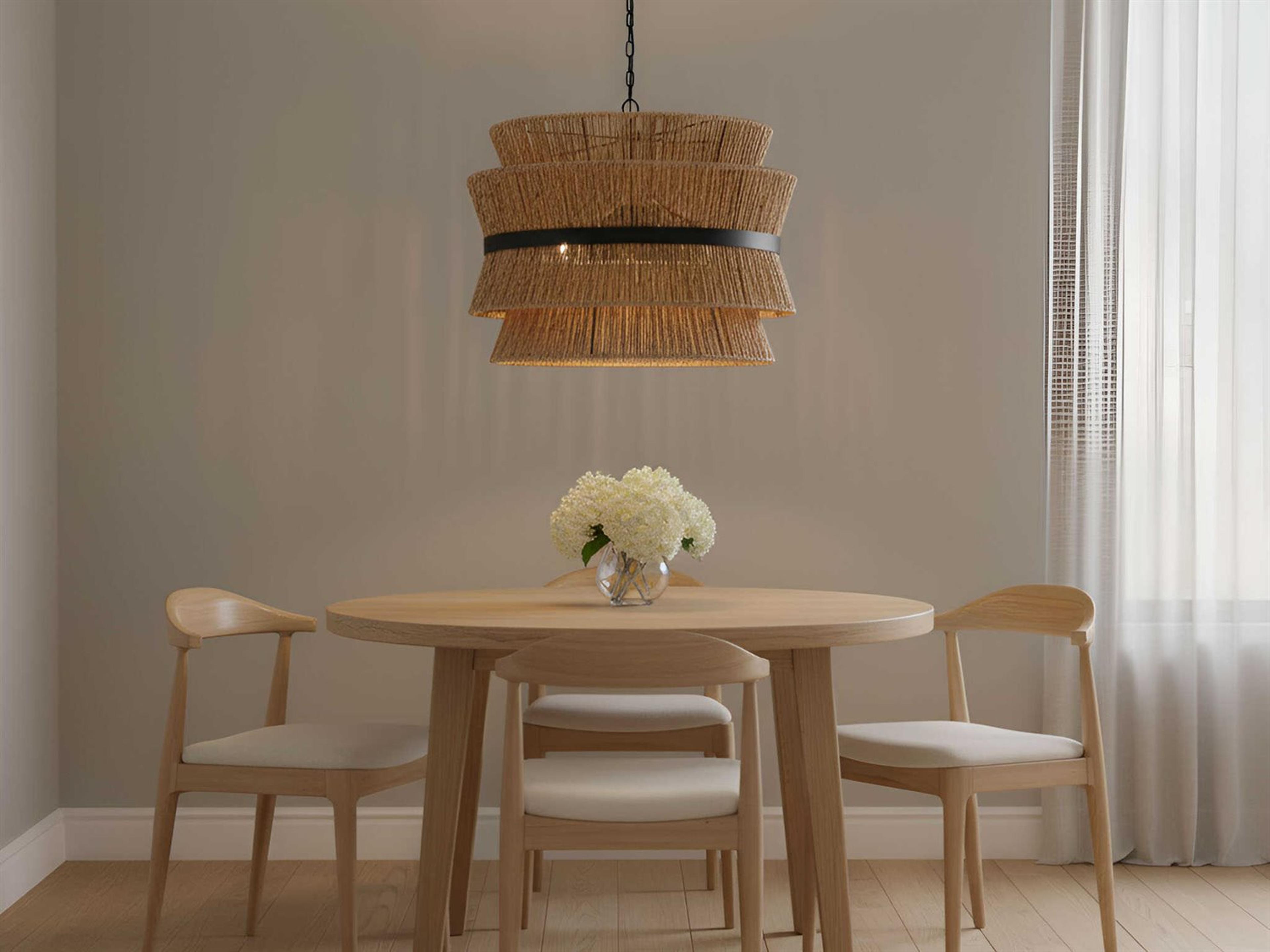 Visual Comfort Studio Thurlo 4-Light Midnight Black Brown Pendant