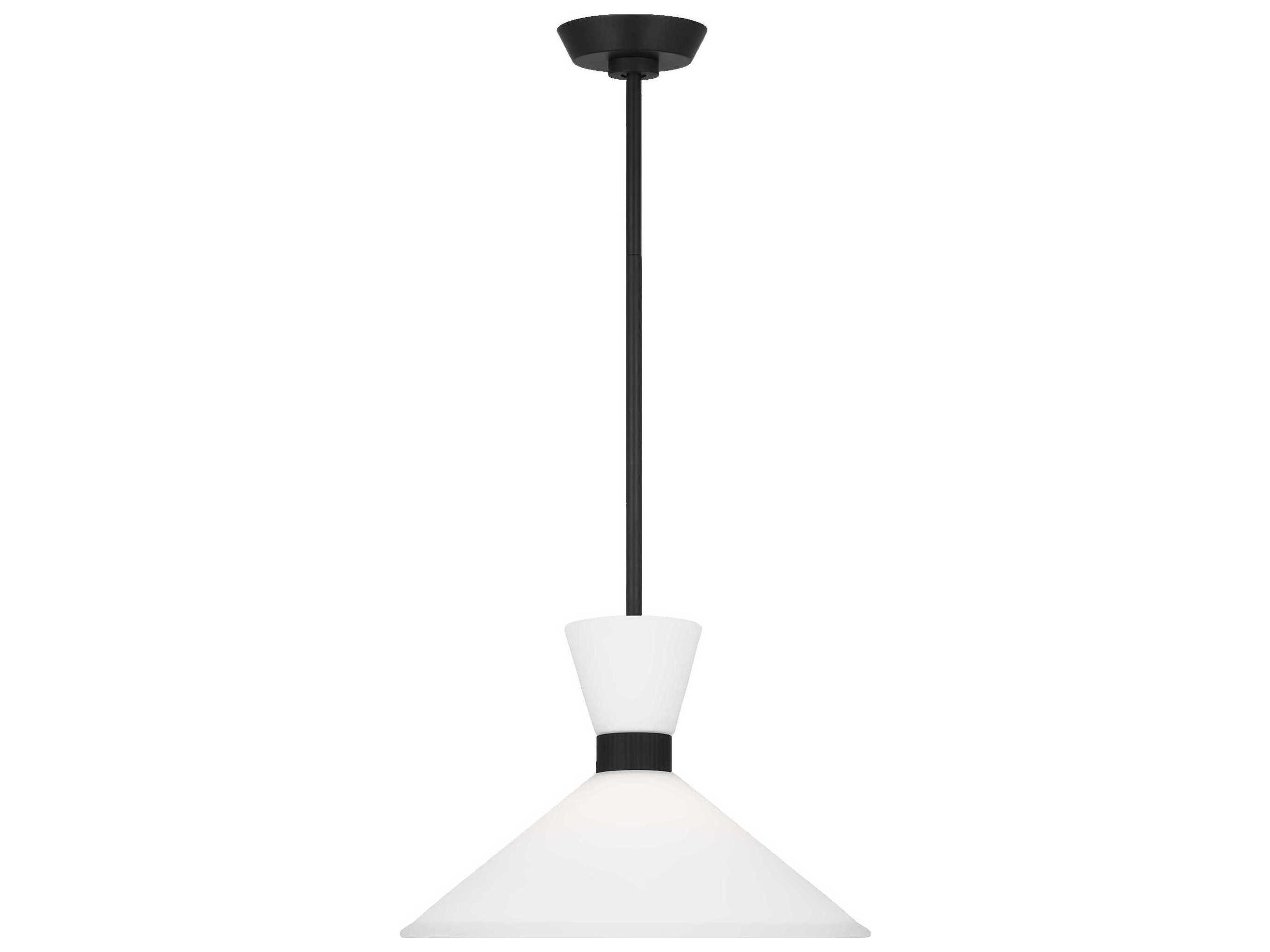 Belcarra Pendant Light Midnight Black Etched White Glass
