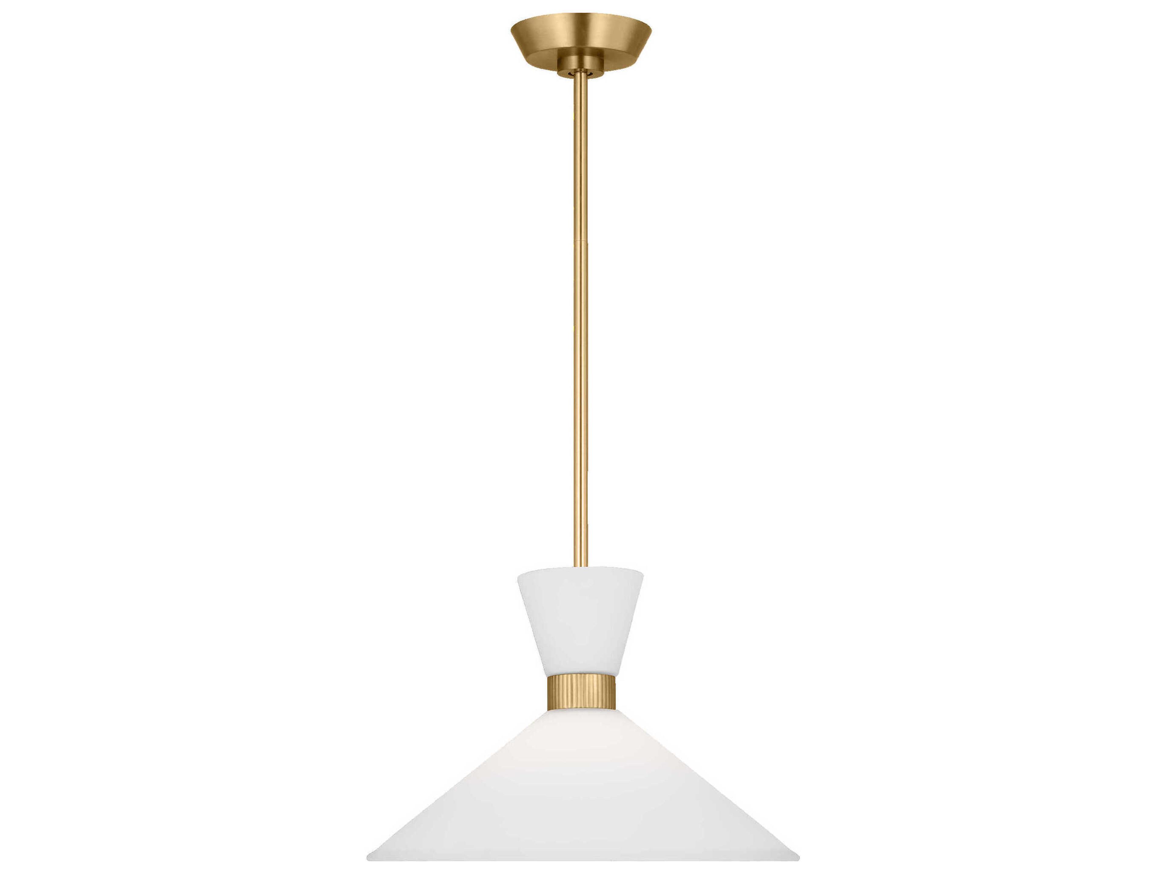 Belcarra Medium Pendant Satin Brass Etched Glass