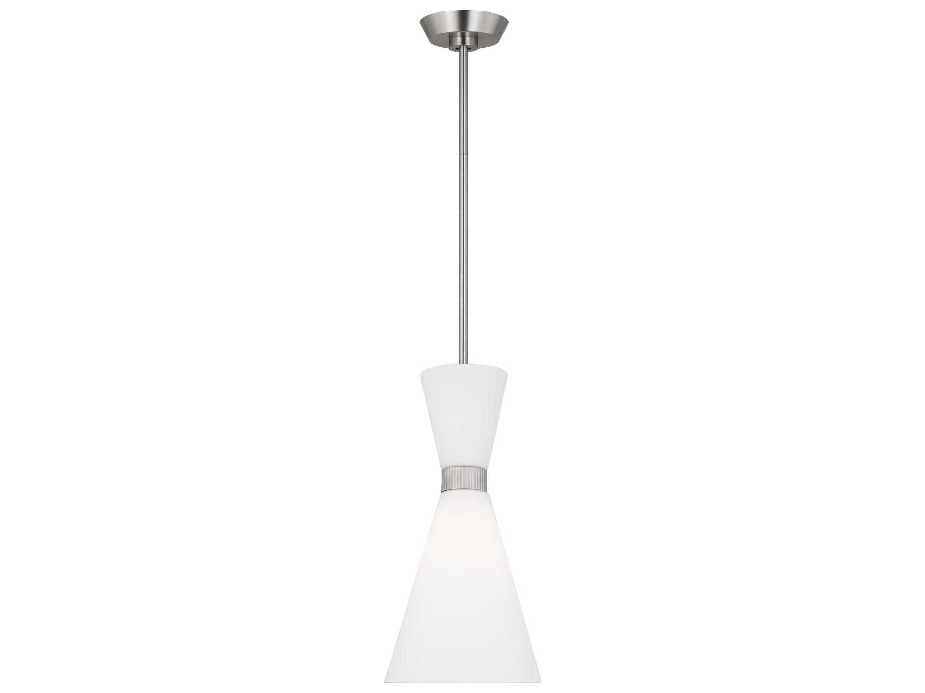 Pendant Light Belcarra Brushed Steel Etched White Glass