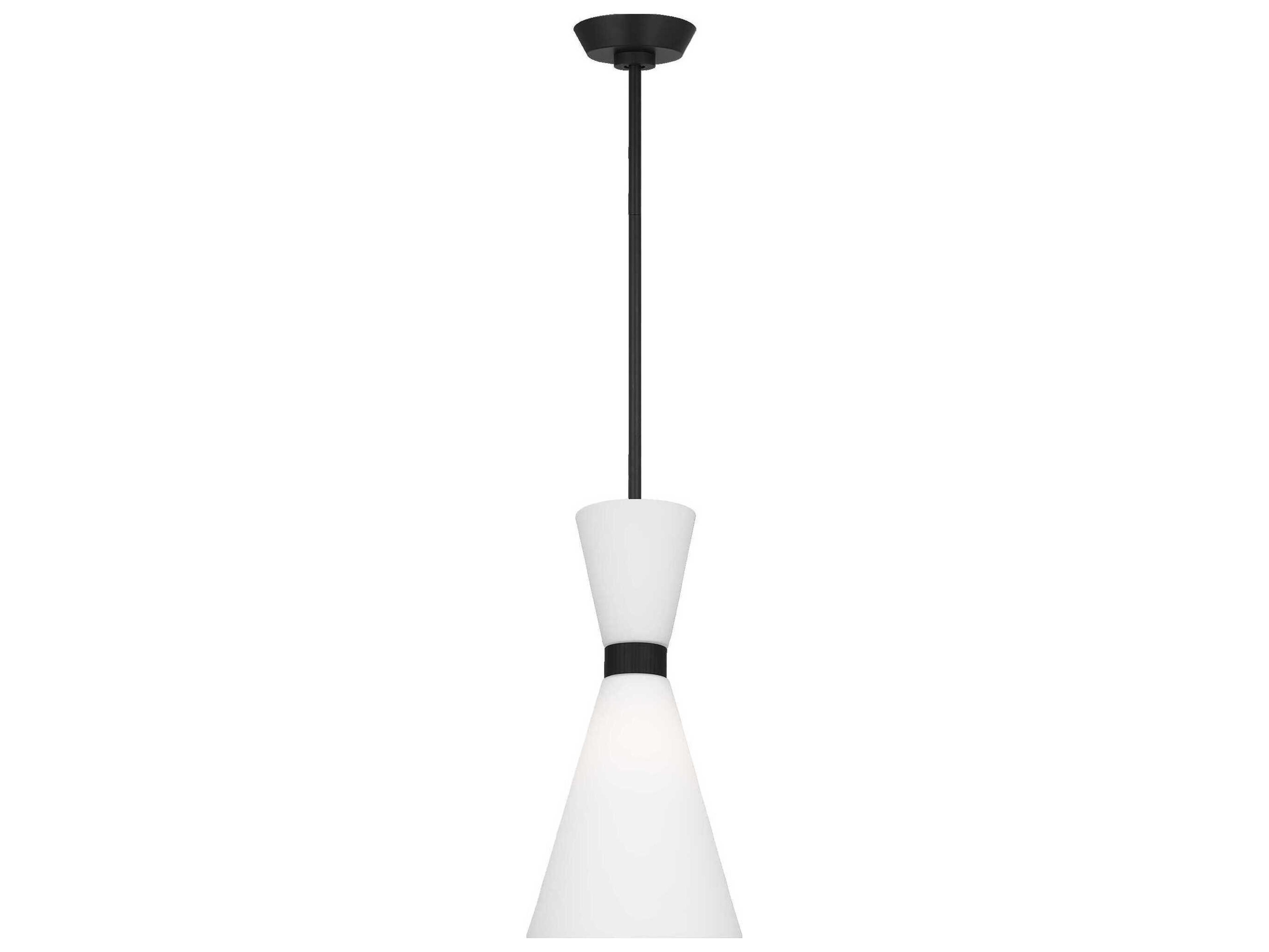 Belcarra 1-Light Small Pendant Midnight Black Etched Glass