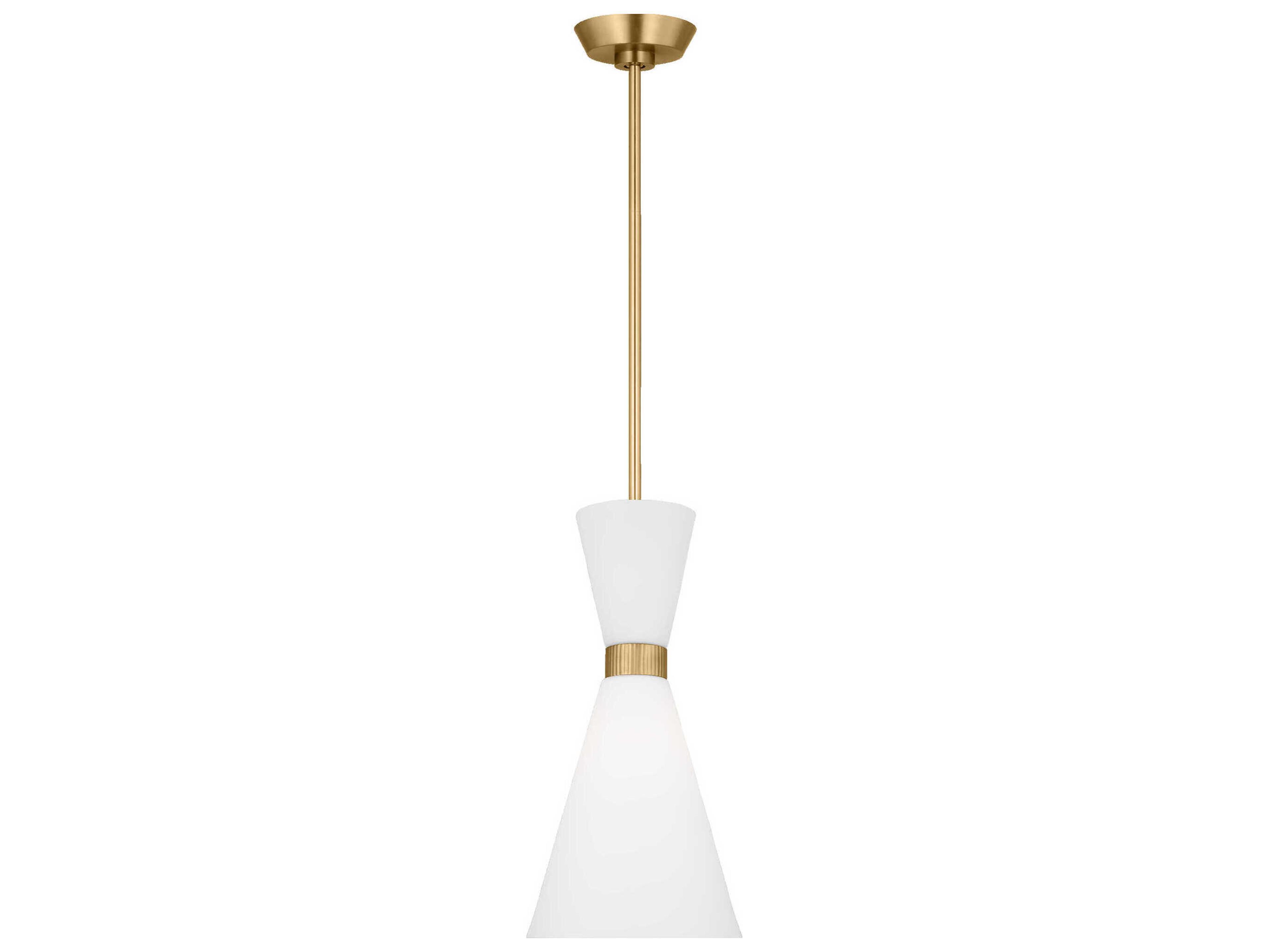 Belcarra One Light Pendant Satin Brass Etched Glass