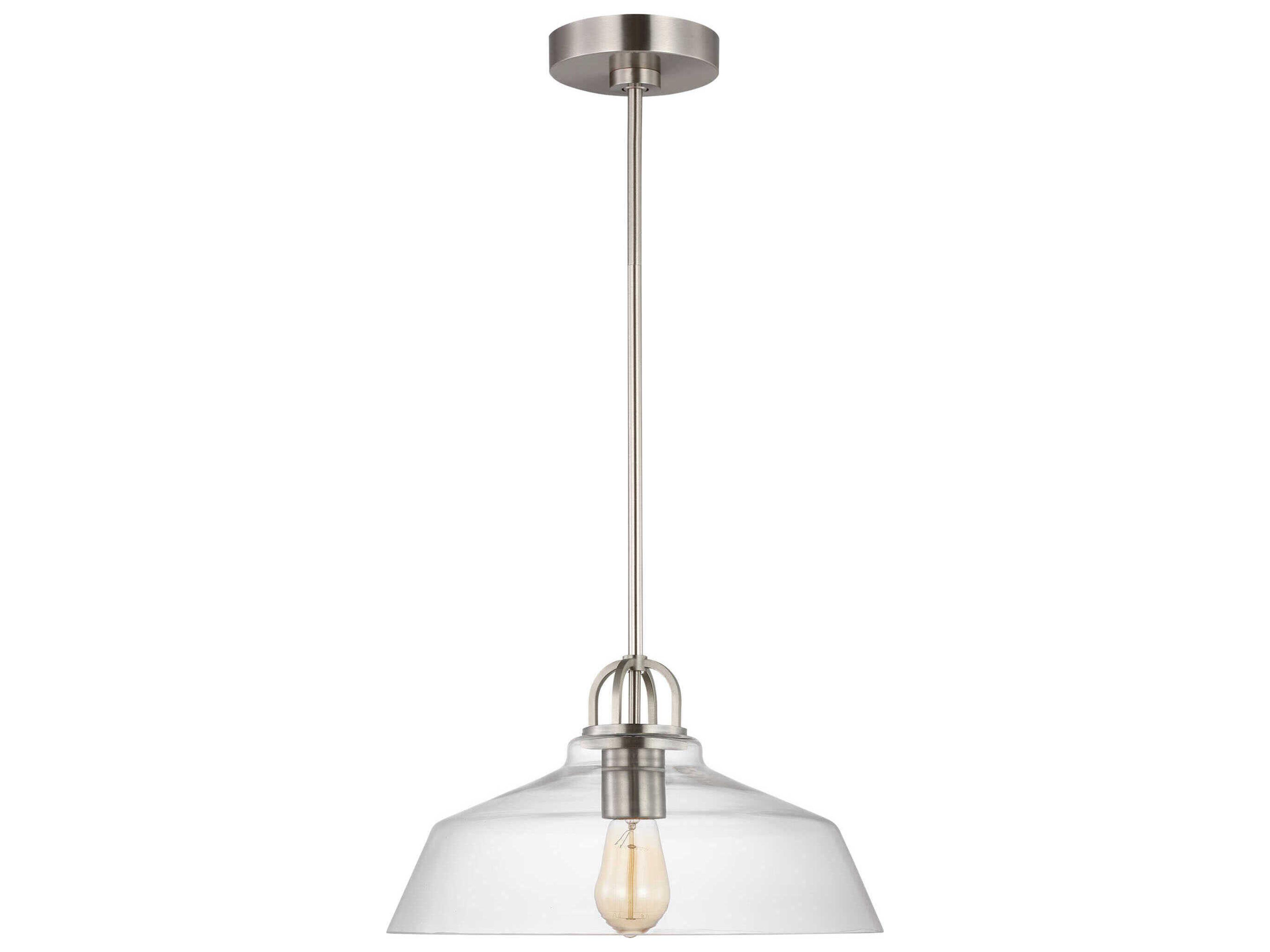 Visual Comfort Studio Payton 1-Light Brushed Steel Pendant