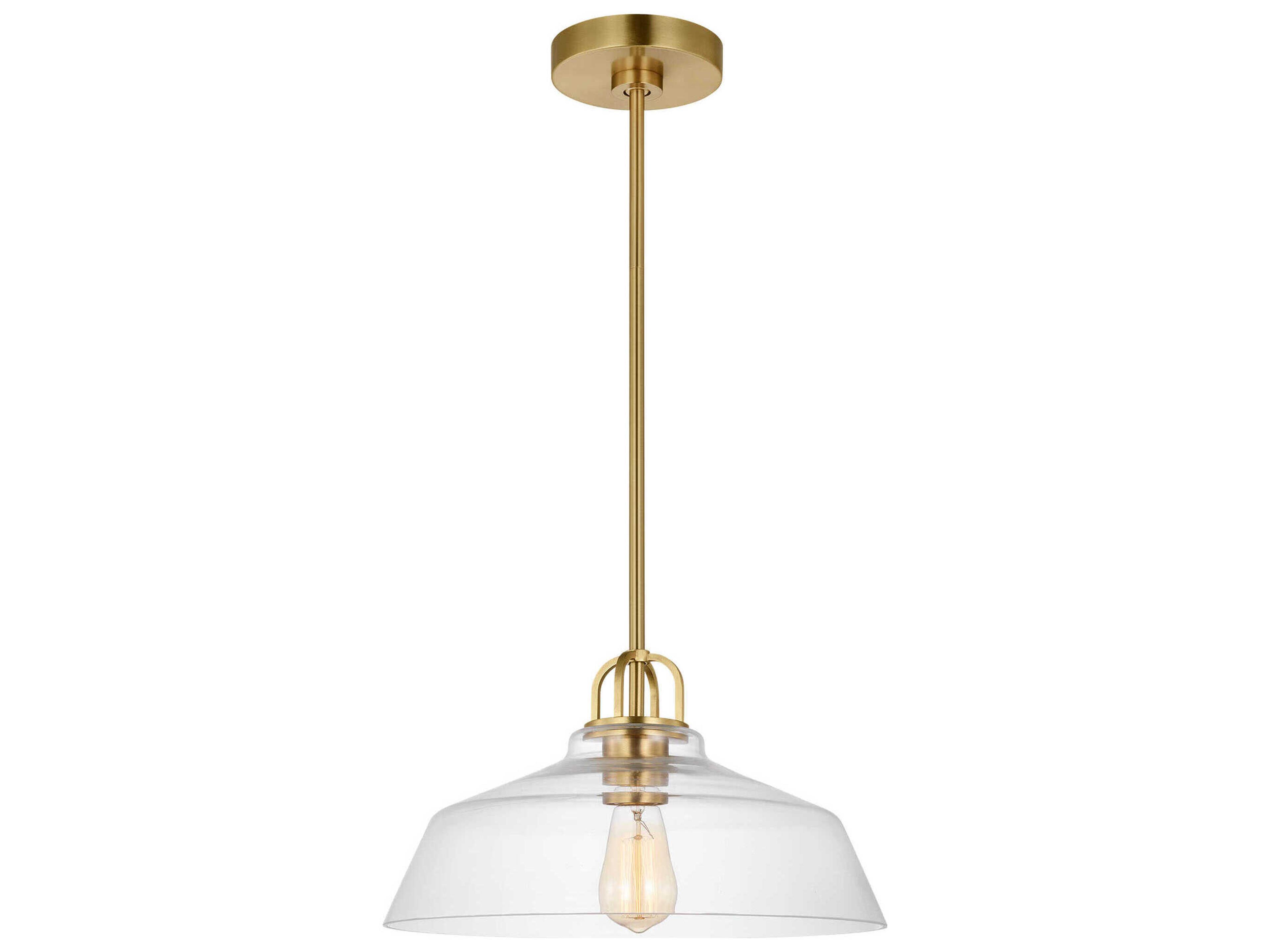 1 Light Pendant Payton Satin Brass Clear Glass