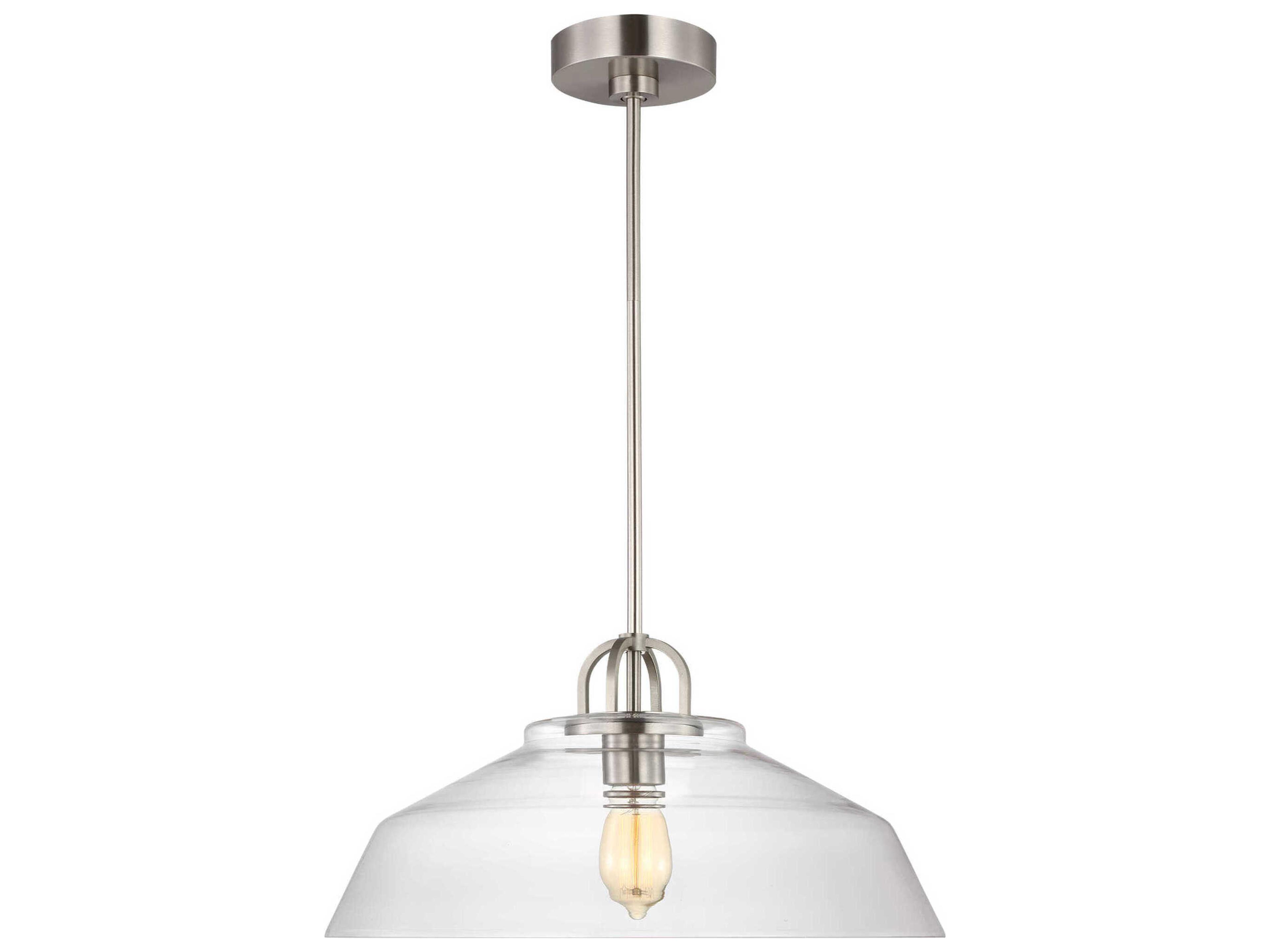 Visual Comfort Studio Payton 1-Light Brushed Steel Pendant
