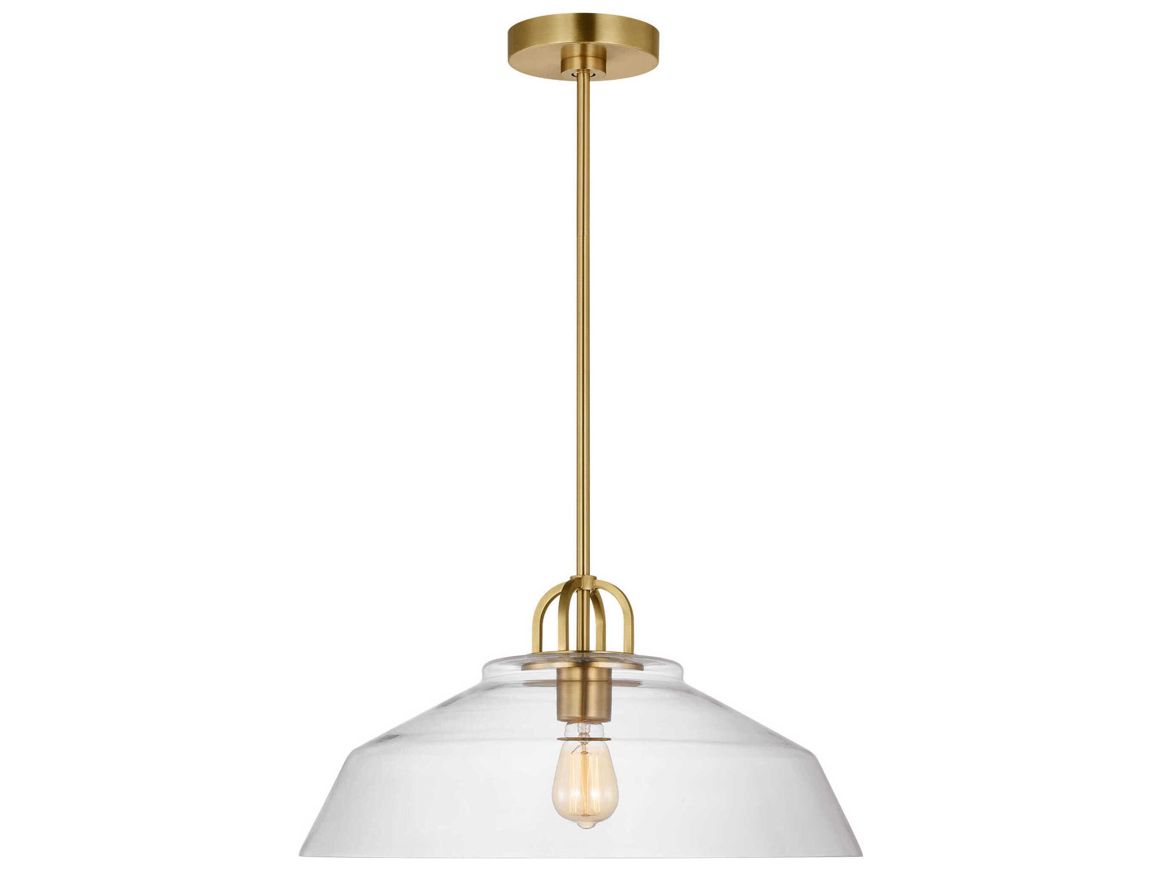 Visual Comfort Studio Payton 1-Light Satin Brass Pendant