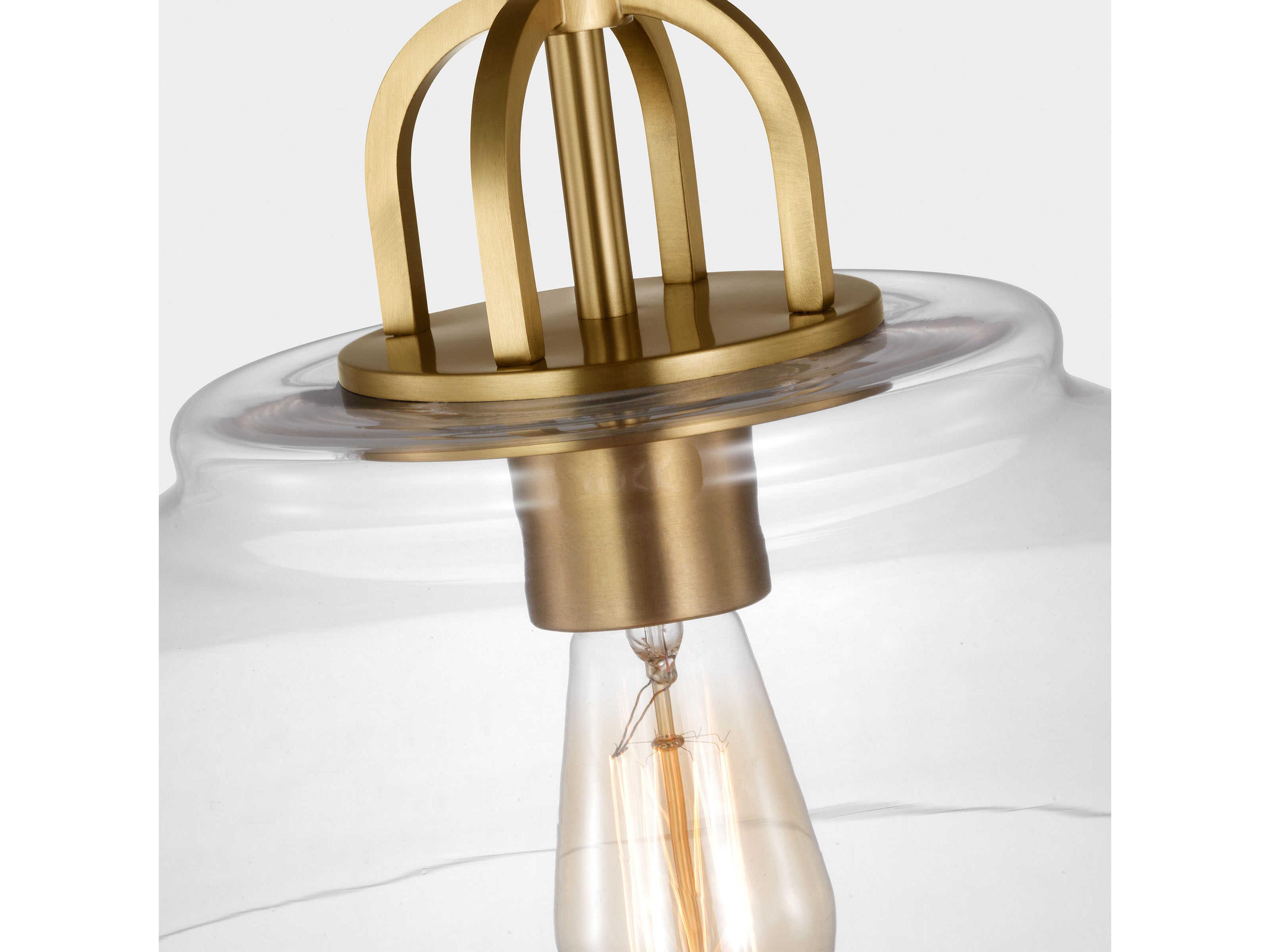 Visual Comfort Studio Payton 1-Light Satin Brass Pendant