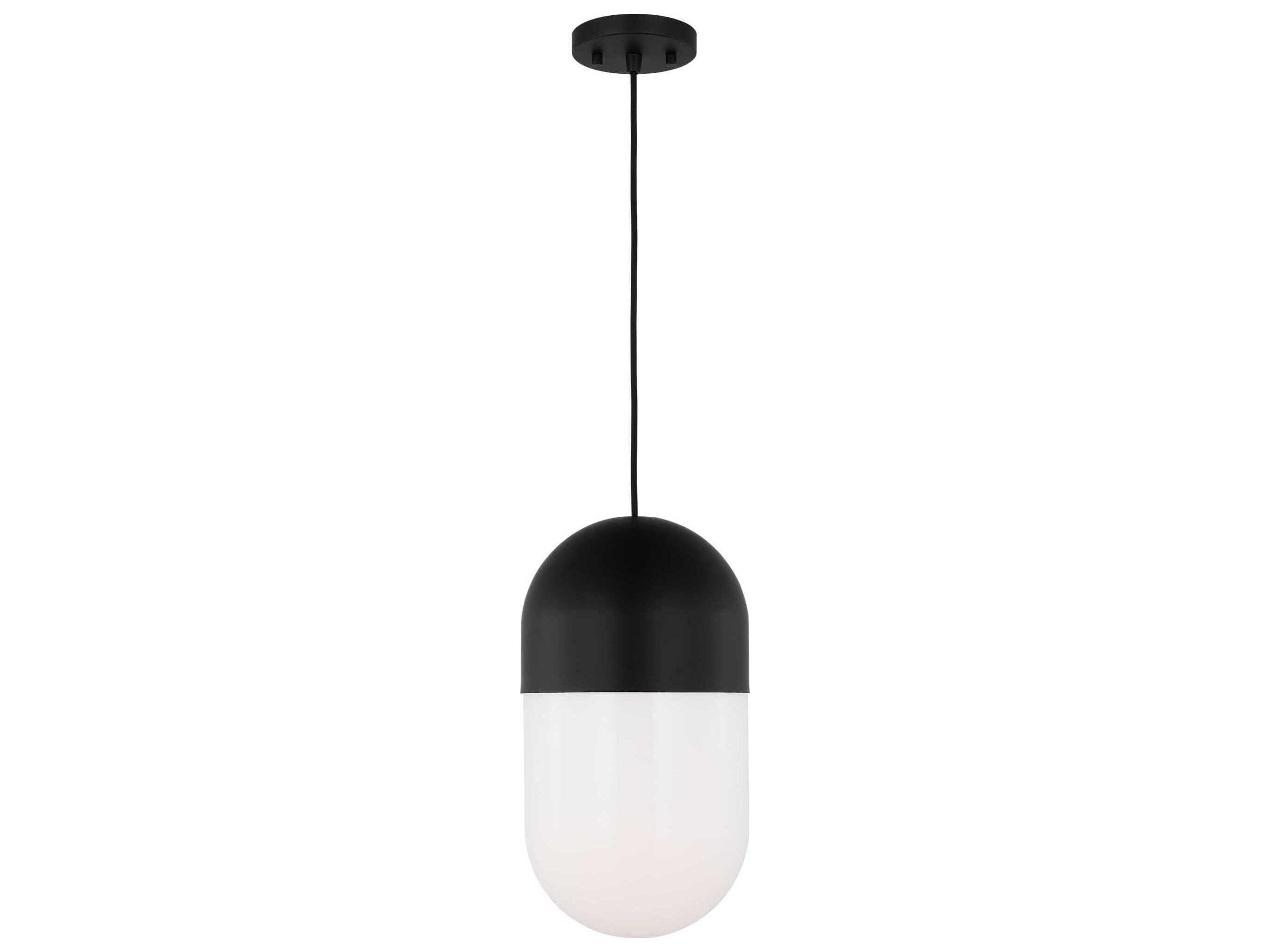 Foster Medium Pendant Midnight Black Milk Glass