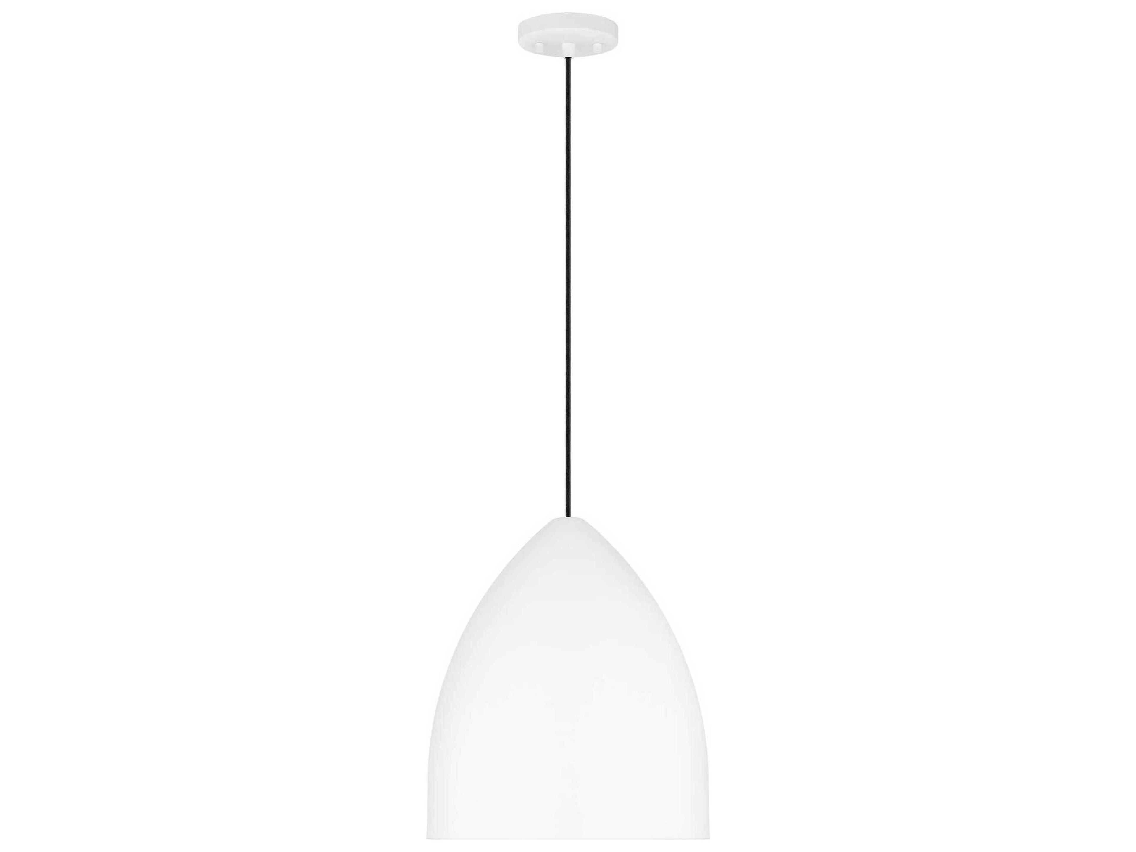 Huron 1-Light Medium Pendant Matte White Steel