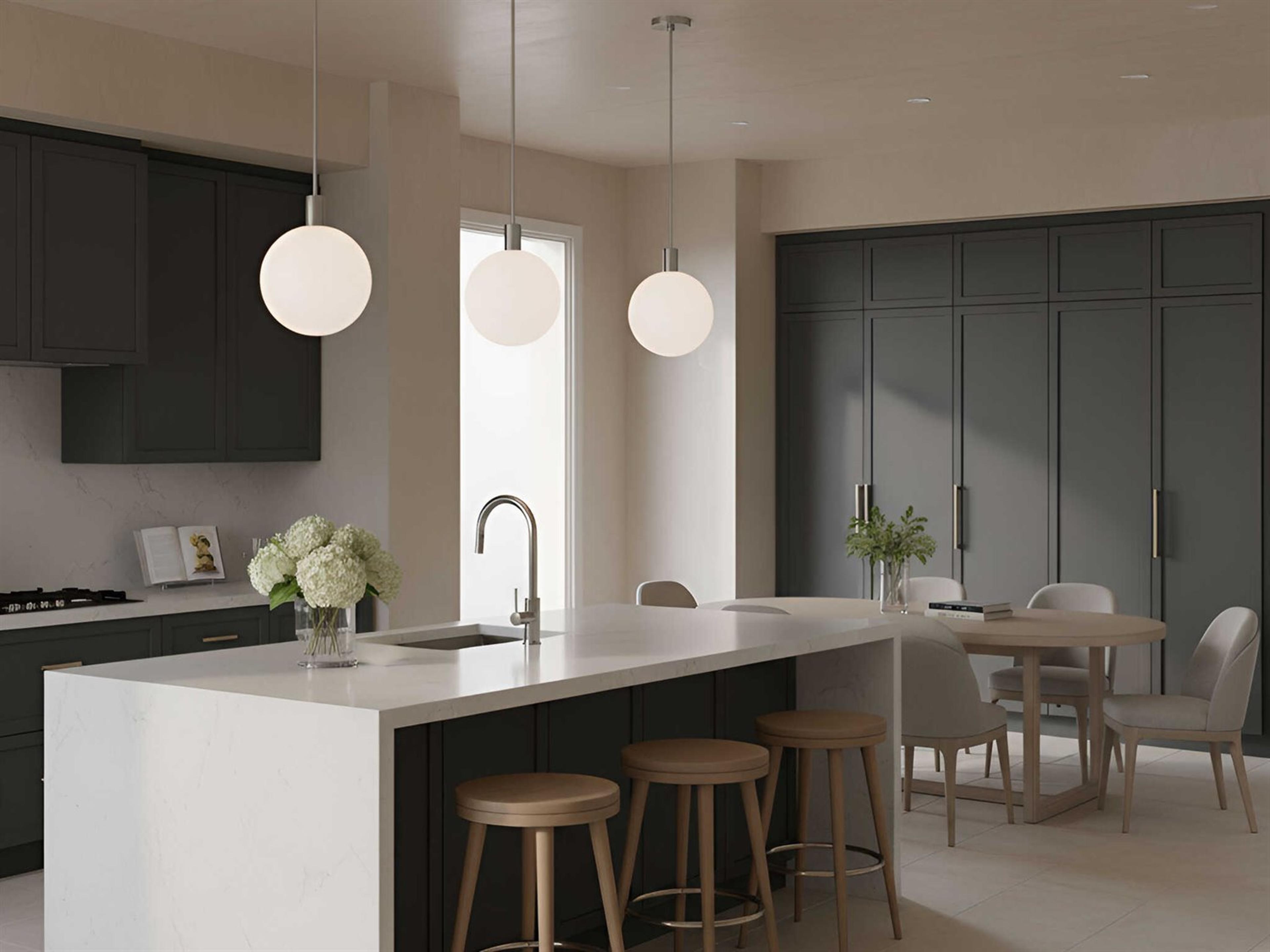 Visual Comfort Studio Colewood 1-Light Brushed Nickel Globe Mini Pendant