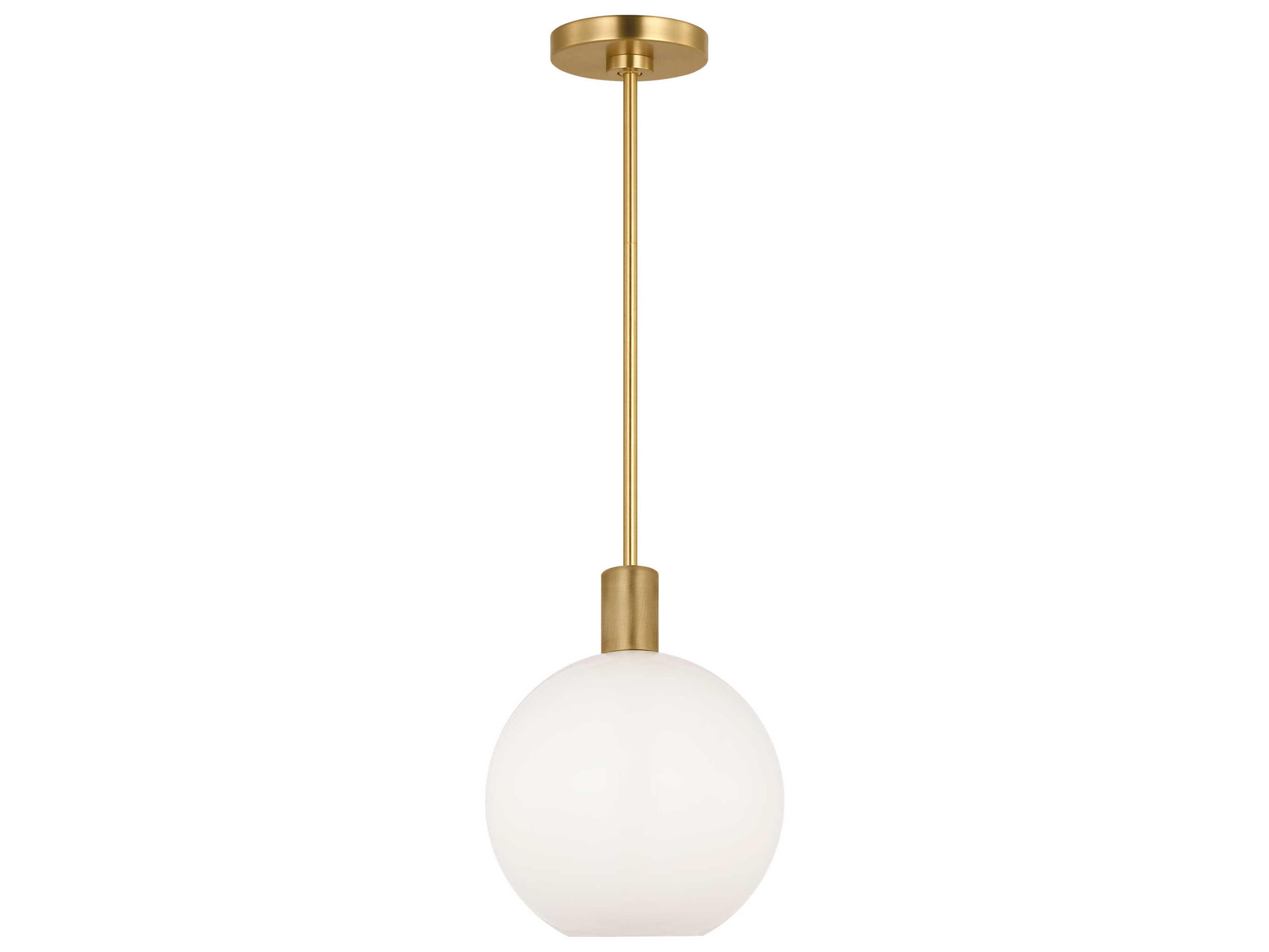 Colewood Small Pendant Satin Brass Milk Glass